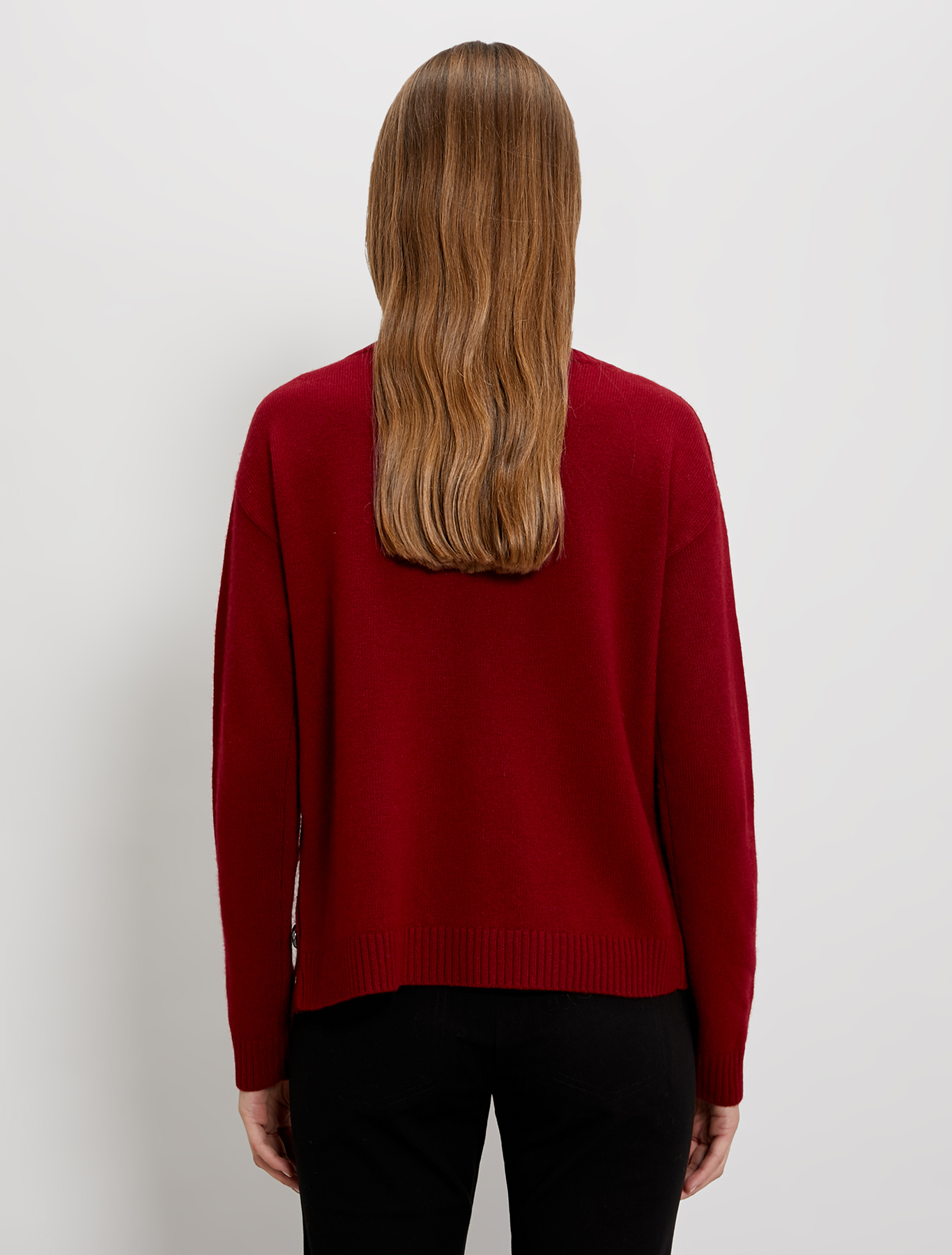 Jumper with asymmetric buttons, burgundy - Pennyblack Jumper with asymmetric buttons - burgundy - pennyblack