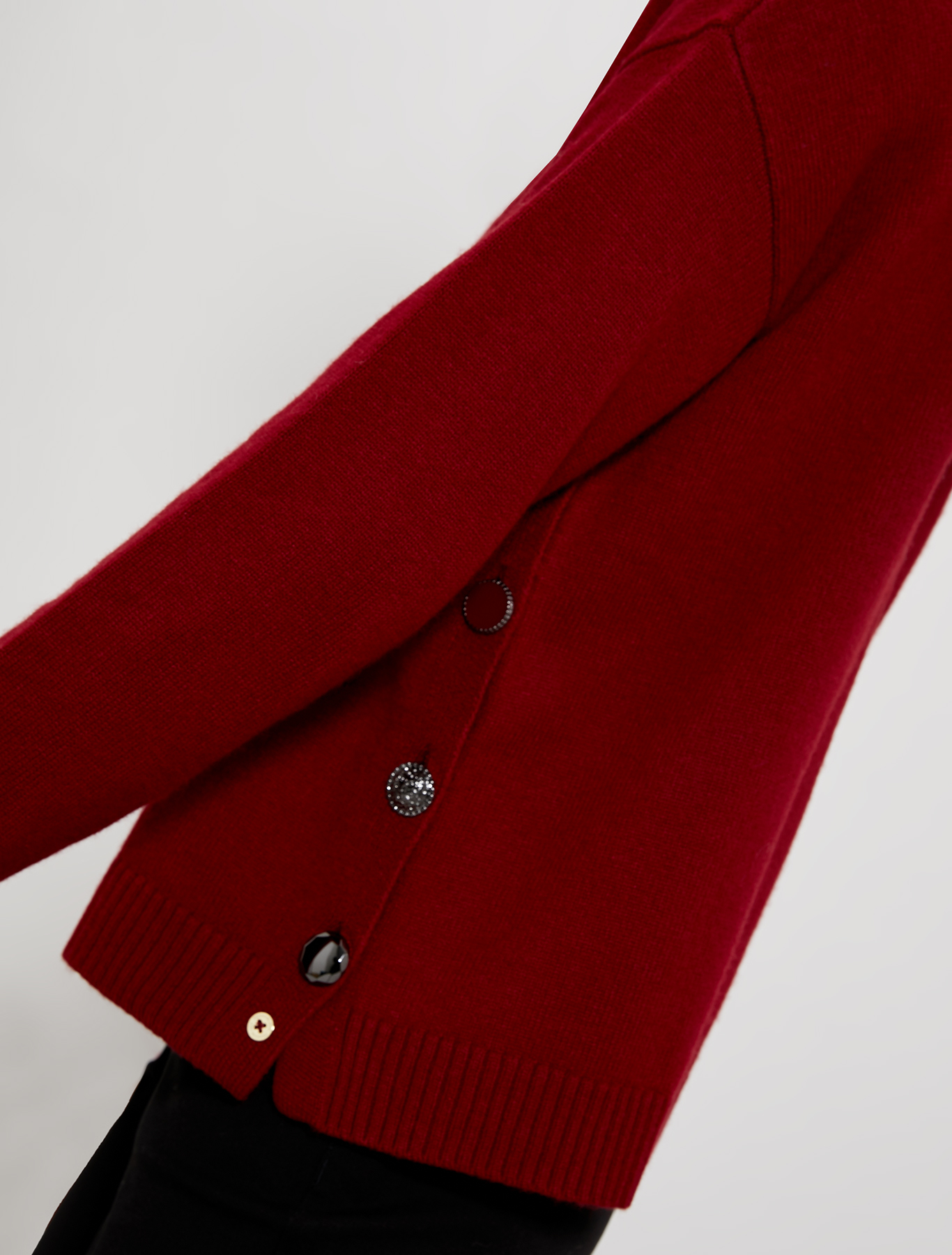 Jumper with asymmetric buttons, burgundy - Pennyblack Jumper with asymmetric buttons - burgundy - pennyblack