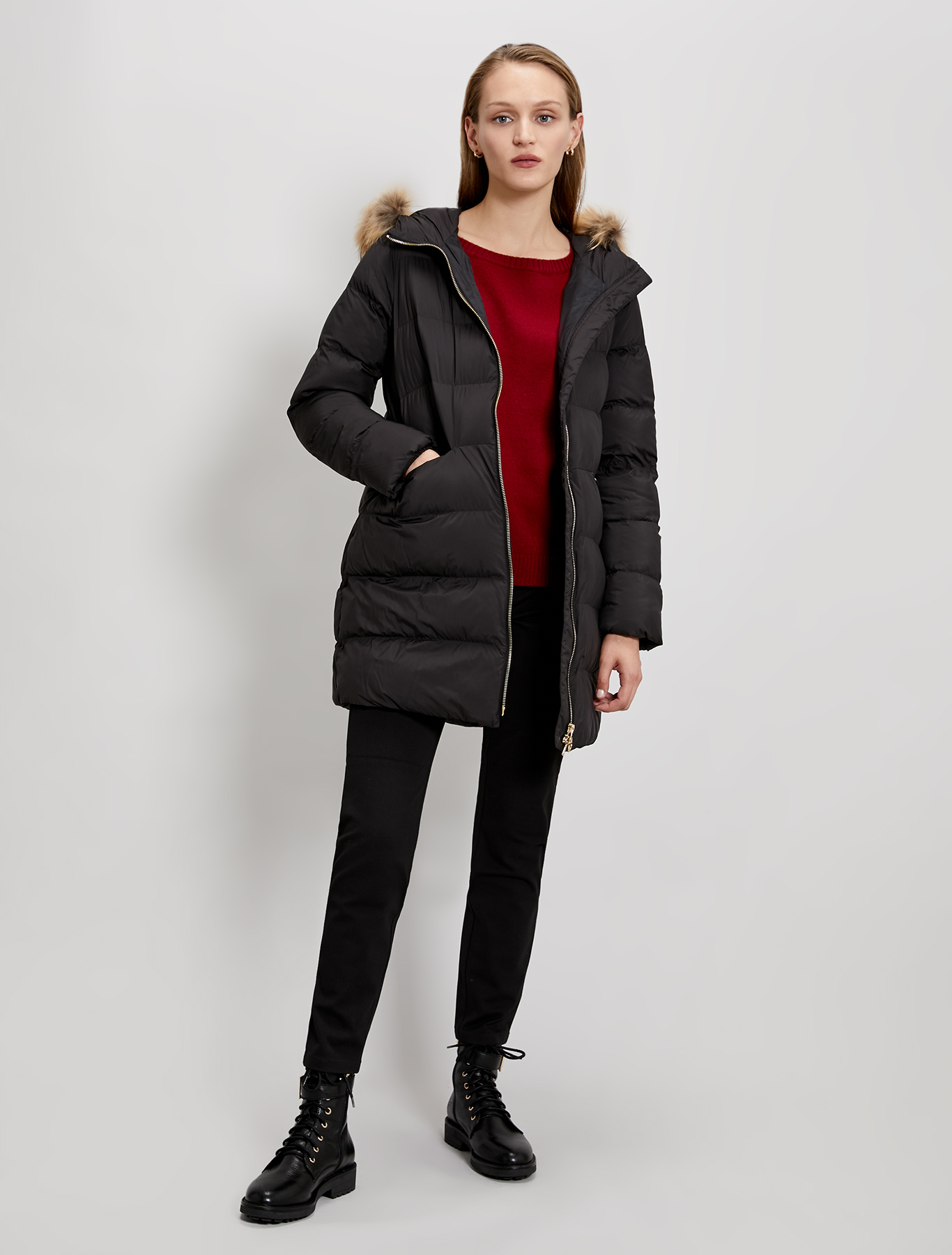 Jumper with asymmetric buttons, burgundy - Pennyblack Jumper with asymmetric buttons - burgundy - pennyblack