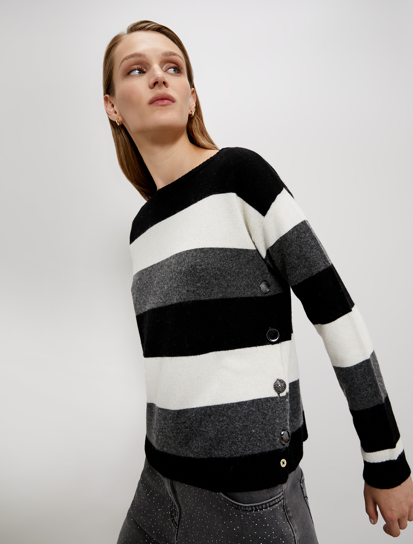 Maglia con bottoni asimmetrici, fantasia grigio medio - Pennyblack Maglia con bottoni asimmetrici - fantasia grigio medio - pennyblack