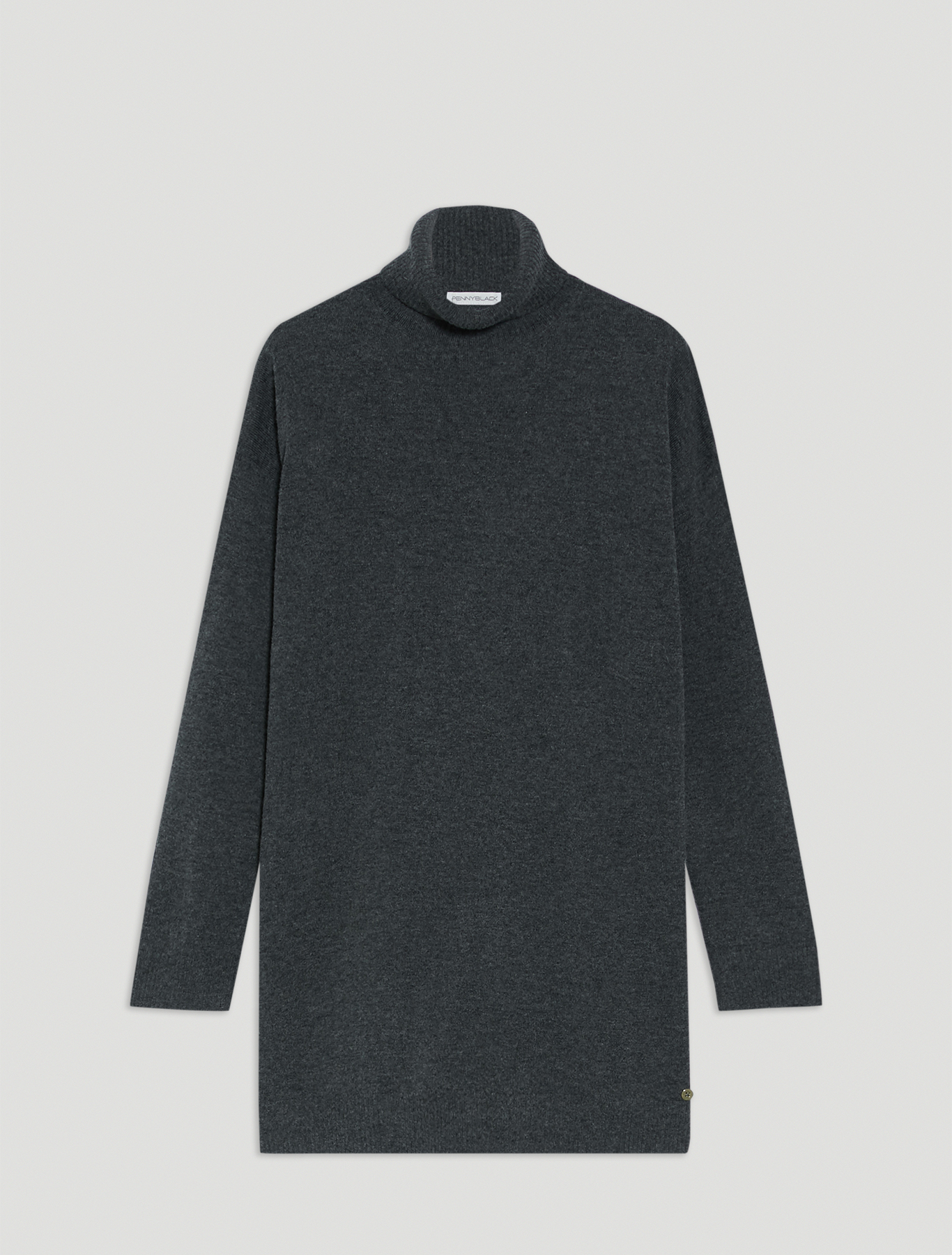 Polo neck jumper with slits, anthracite - Pennyblack Polo neck jumper with slits - anthracite - pennyblack
