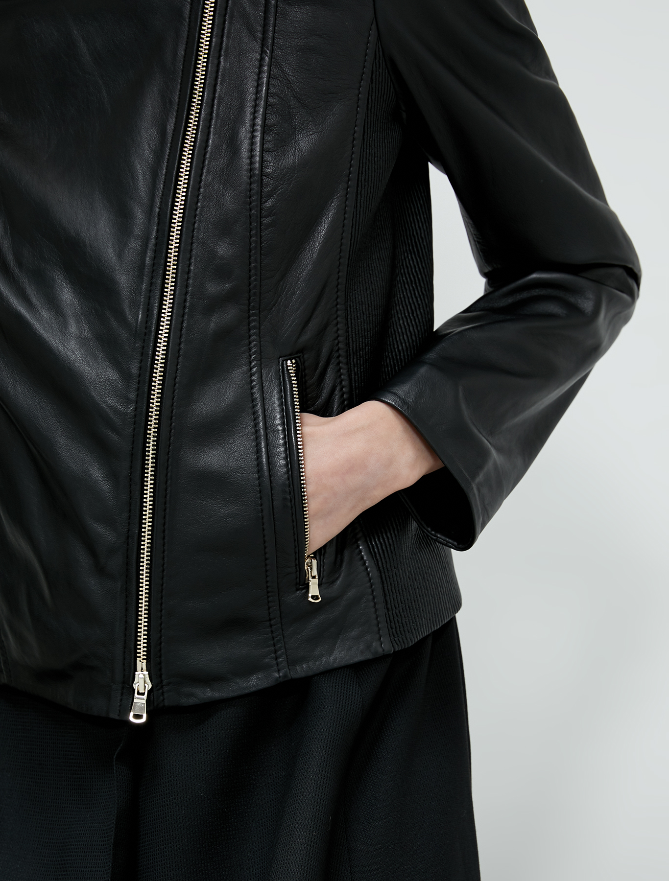Nappa leather biker jacket, black - Pennyblack Nappa leather biker jacket - black - pennyblack