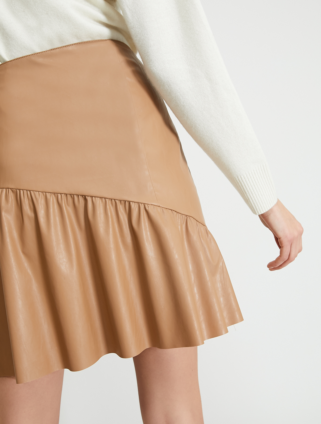 Coated jersey skirt, beige - Pennyblack Coated jersey skirt - beige - pennyblack