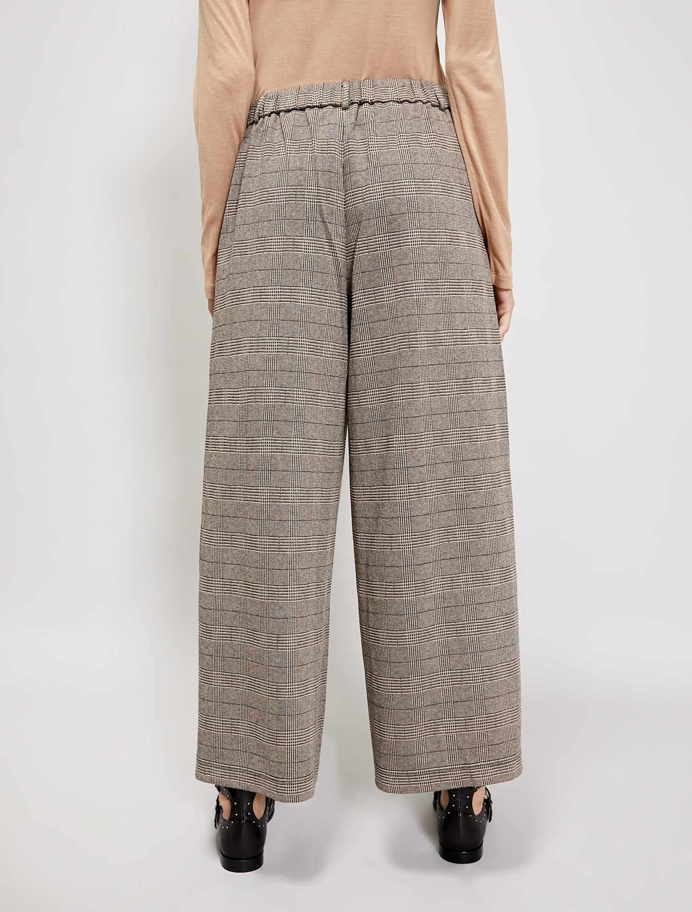 Jacquard jersey trousers, beige pattern - Pennyblack Jacquard jersey trousers - beige pattern - pennyblack