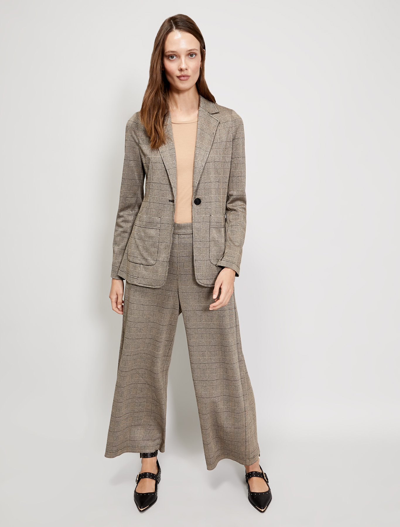 Jacquard jersey trousers, beige pattern - Pennyblack Jacquard jersey trousers - beige pattern - pennyblack
