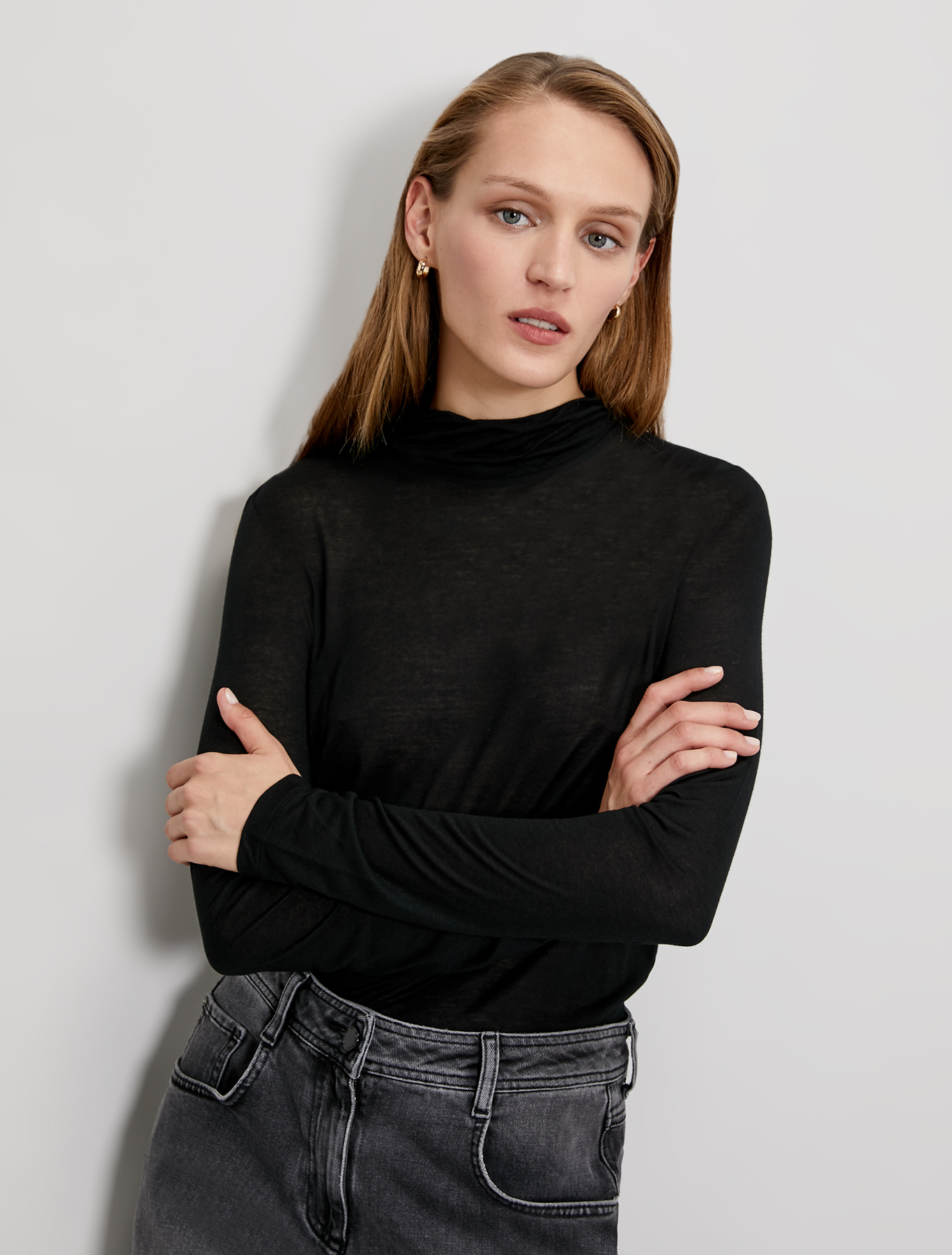 Micromodal and cashmere polo neck, black - Pennyblack Micromodal and cashmere polo neck - black - pennyblack