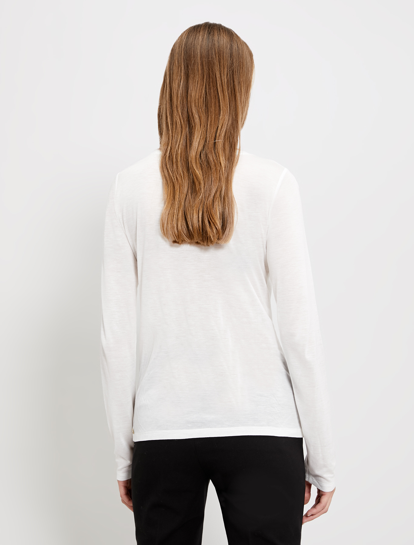 T-shirt in micromodal e cashmere, bianco avorio - Pennyblack T-shirt in micromodal e cashmere - bianco avorio - pennyblack
