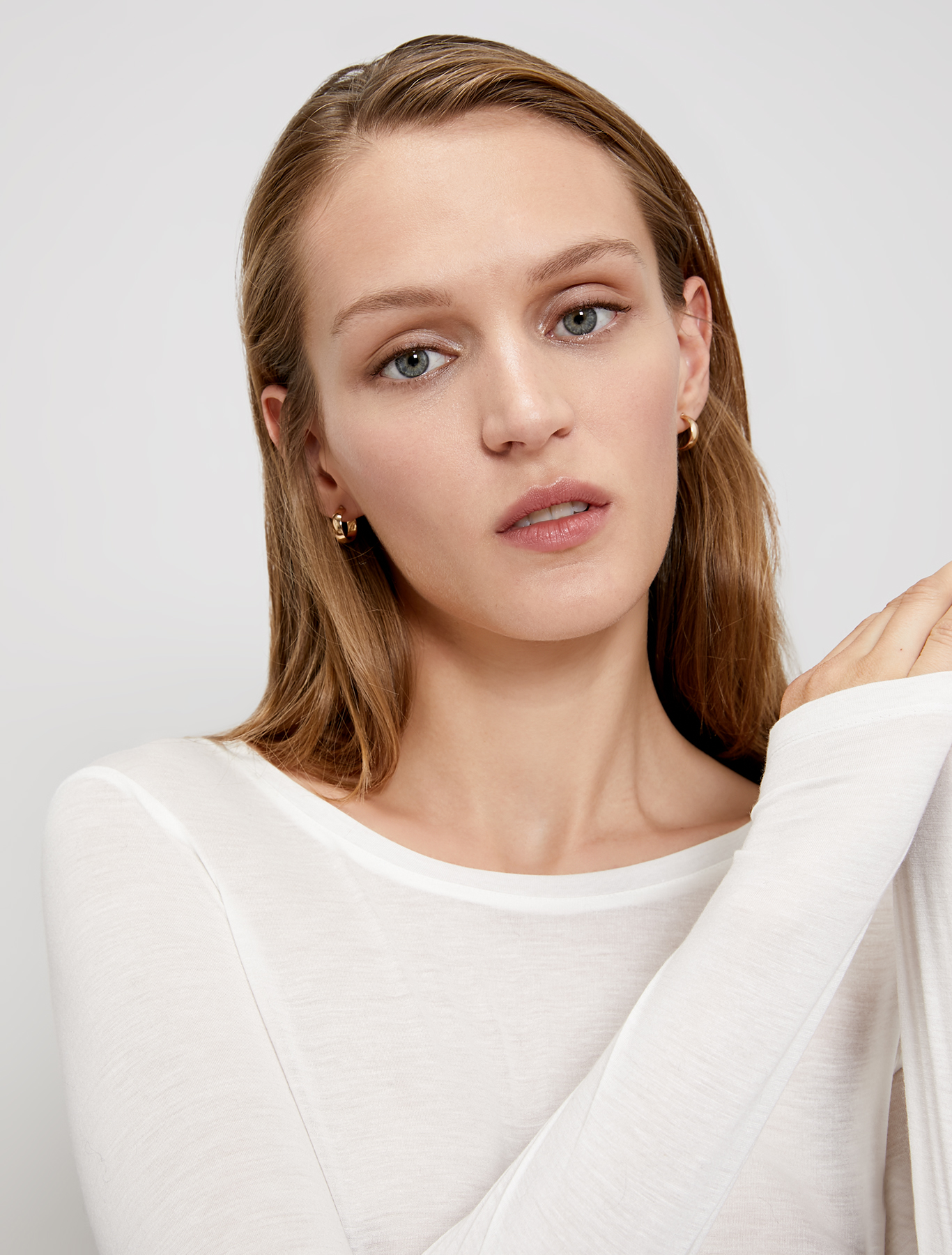 T-shirt in micromodal e cashmere, bianco avorio - Pennyblack T-shirt in micromodal e cashmere - bianco avorio - pennyblack
