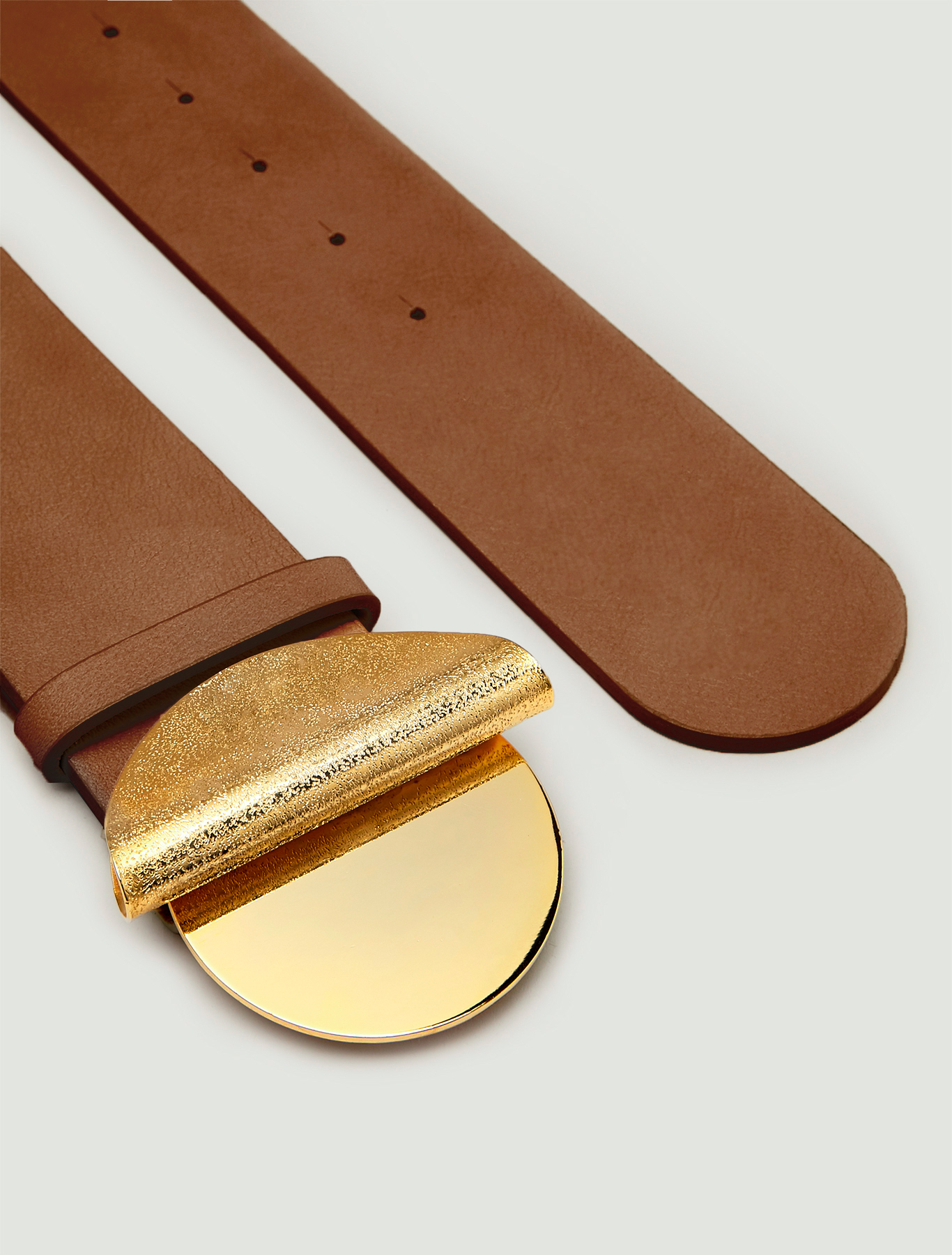 Belt with sculpture buckle, tan - Pennyblack Belt with sculpture buckle - tan - pennyblack