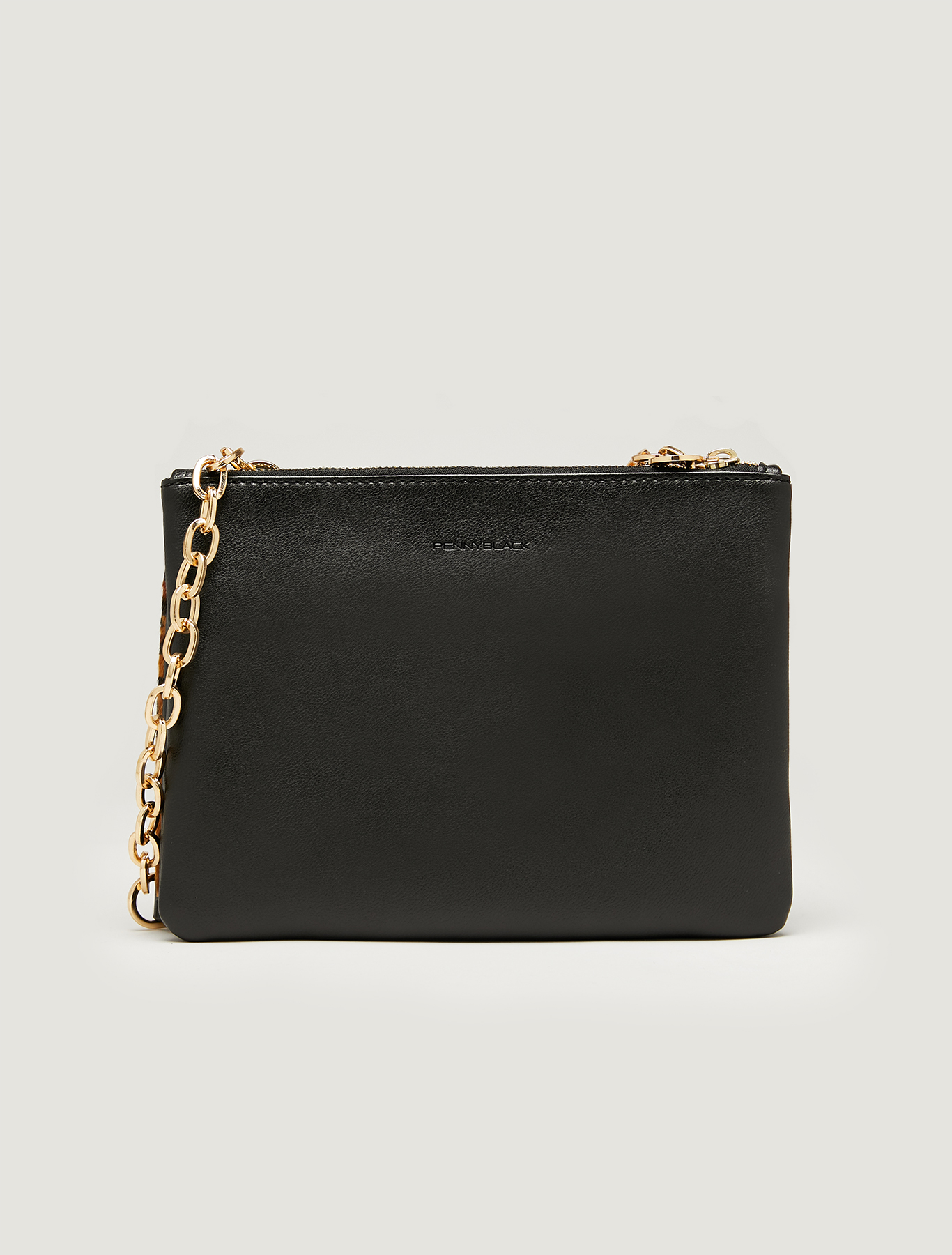 Double clutch bag with shoulder strap, brown - Pennyblack Double clutch bag with shoulder strap - brown - pennyblack