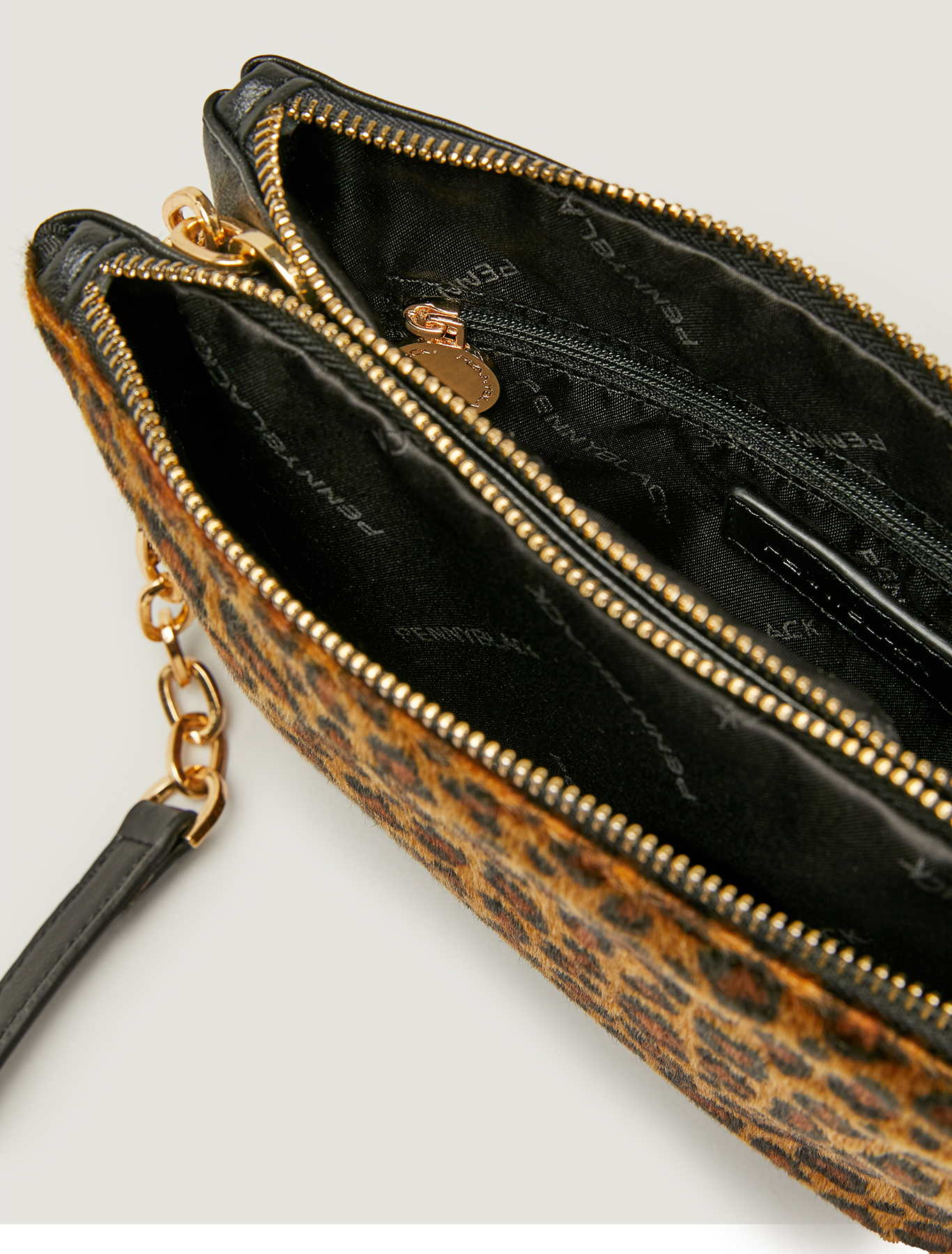Double clutch bag with shoulder strap, brown - Pennyblack Double clutch bag with shoulder strap - brown - pennyblack