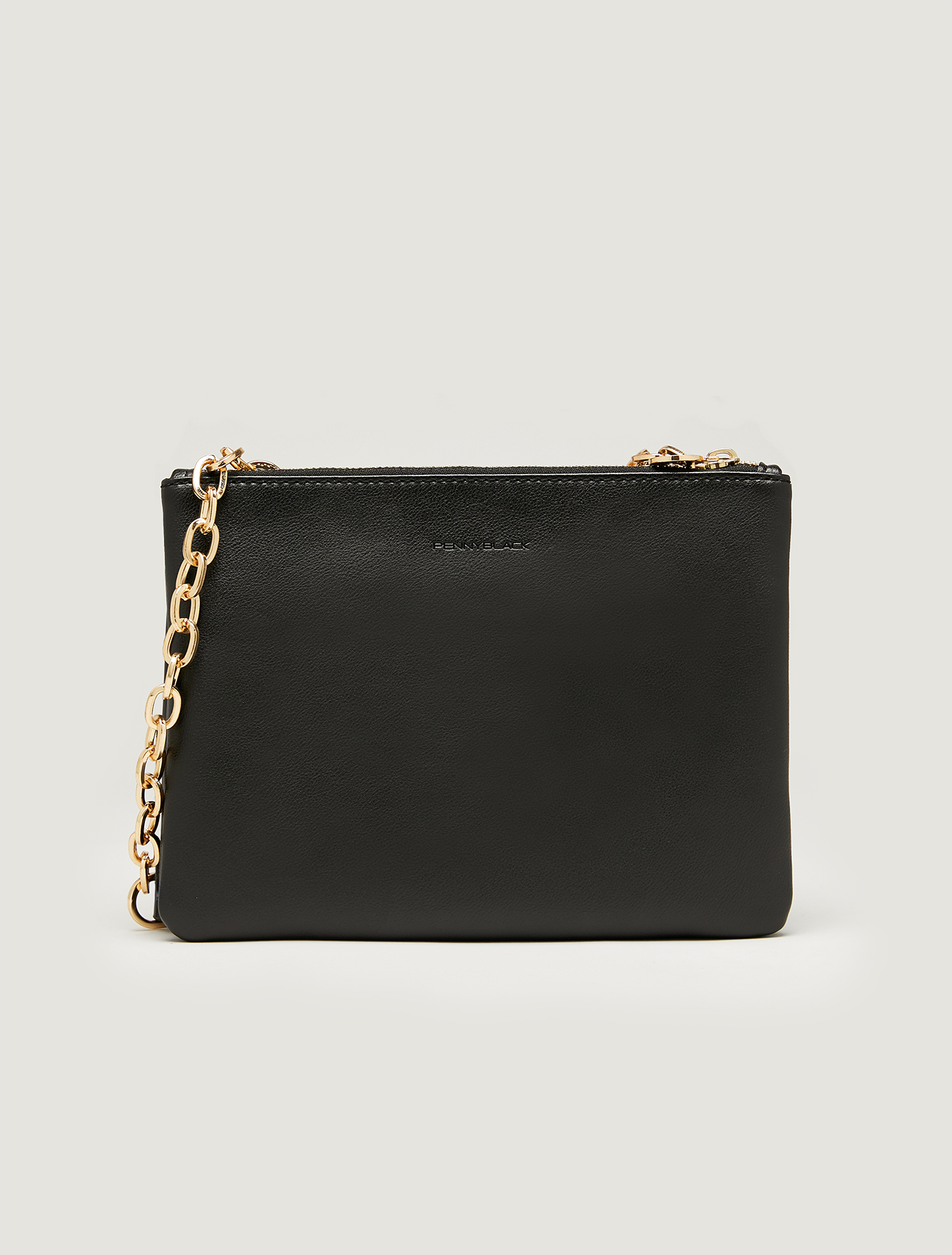 Double clutch bag with shoulder strap, black - Pennyblack Double clutch bag with shoulder strap - black - pennyblack