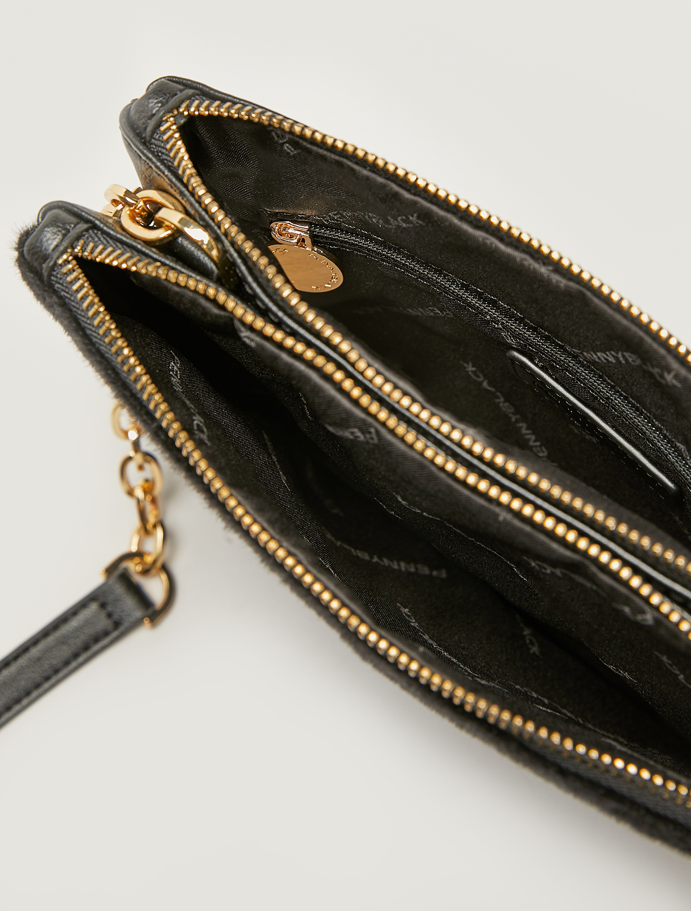Double clutch bag with shoulder strap, black - Pennyblack Double clutch bag with shoulder strap - black - pennyblack