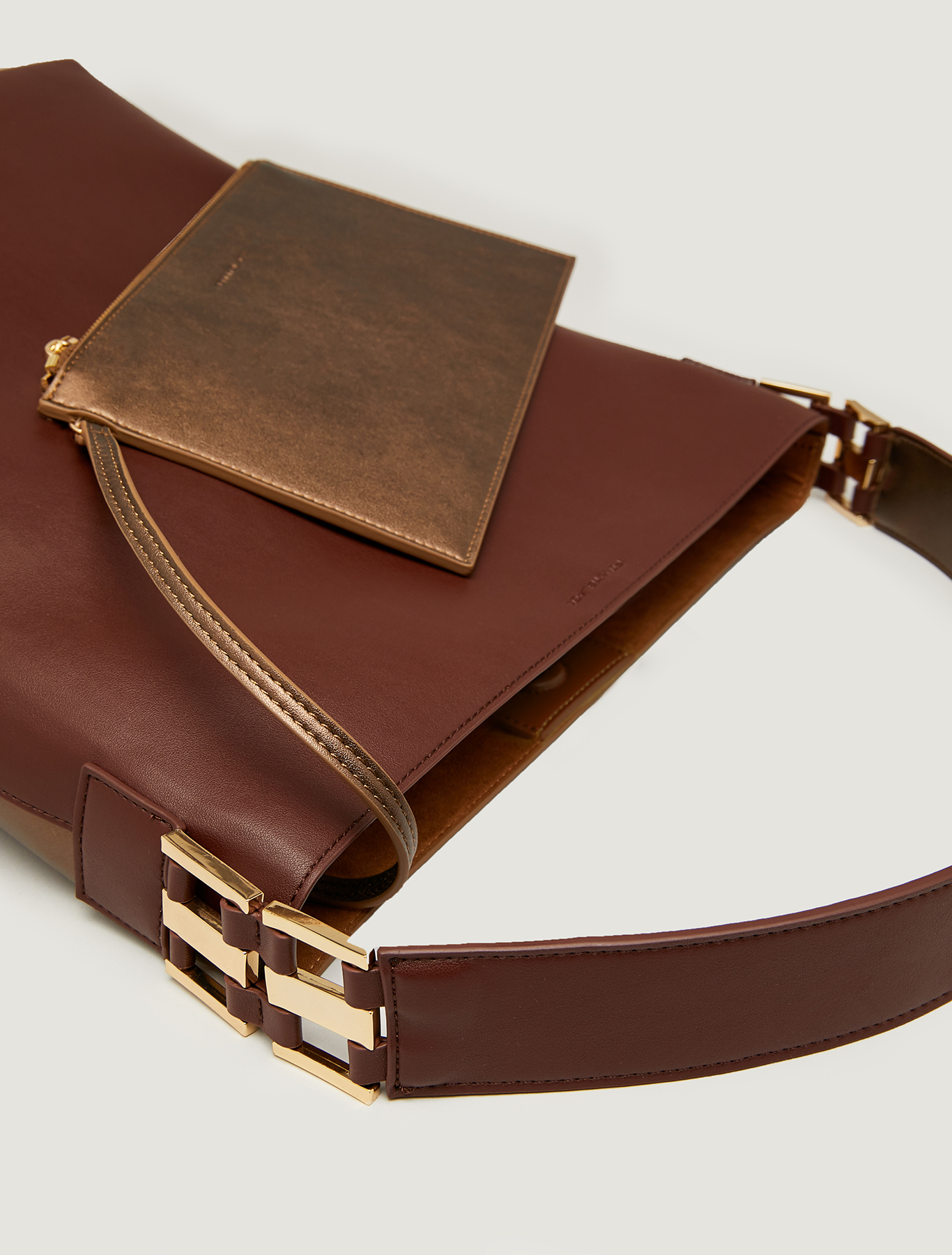 Maxi two-tone bucket bag, brown - Pennyblack Maxi two-tone bucket bag - brown - pennyblack