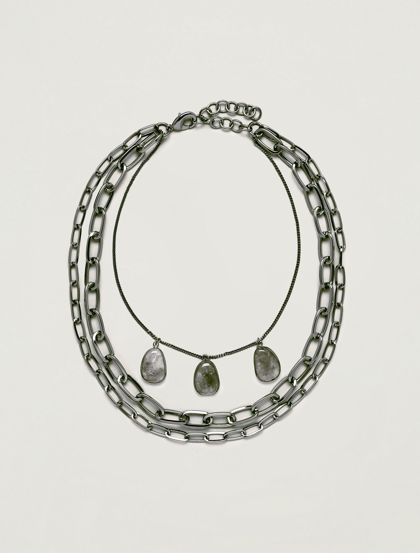 Stone and chain necklace, black - Pennyblack Stone and chain necklace - black - pennyblack