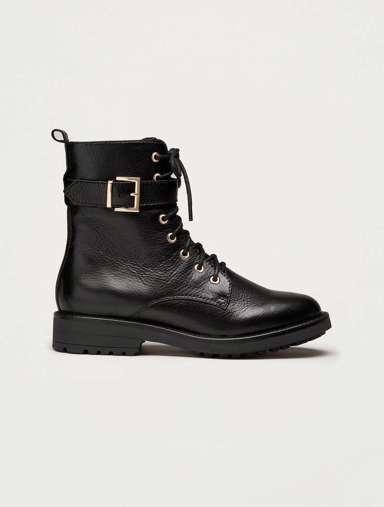 strap combat boots