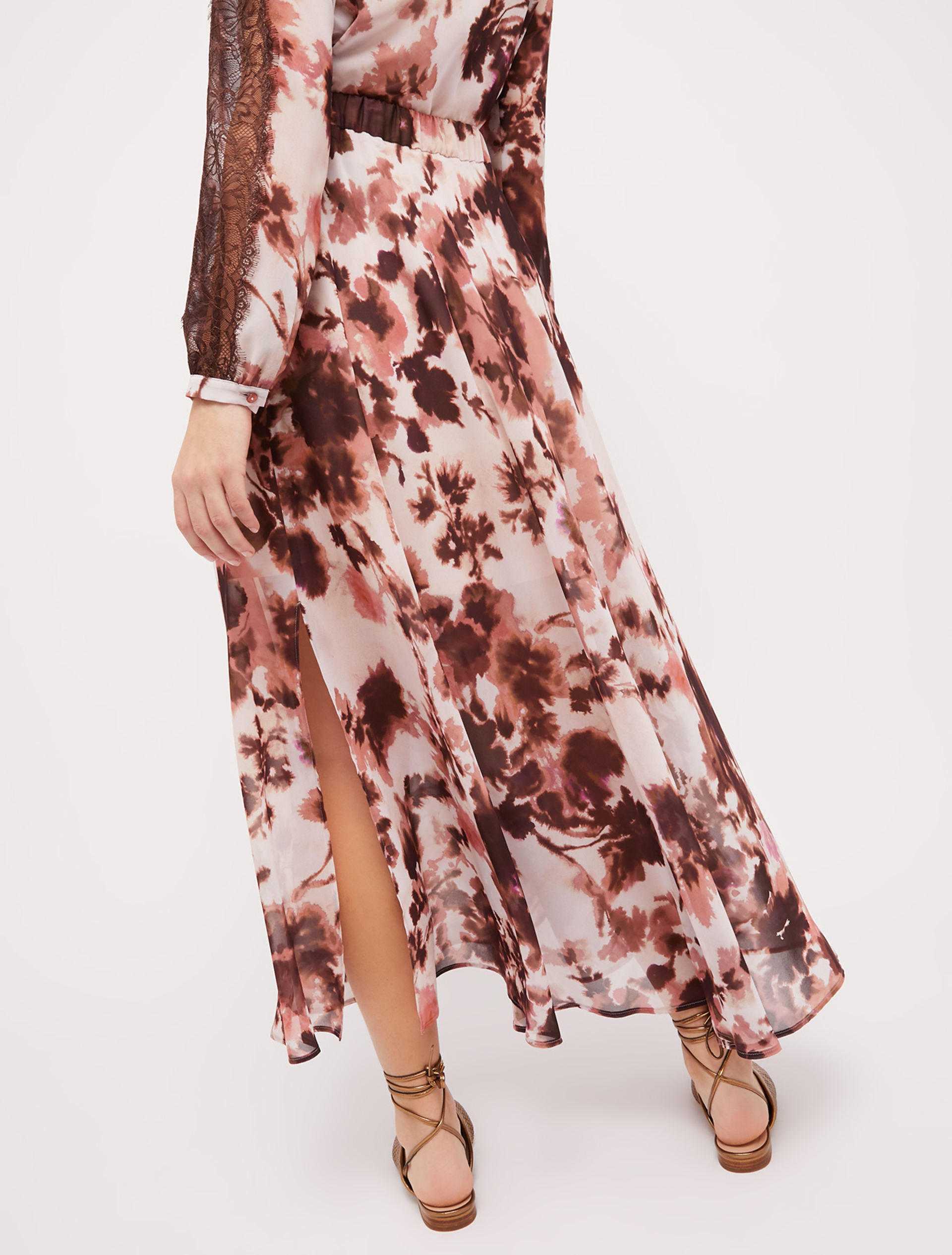 Floral georgette skirt, bronze pattern - Pennyblack Floral georgette skirt - bronze pattern - pennyblack