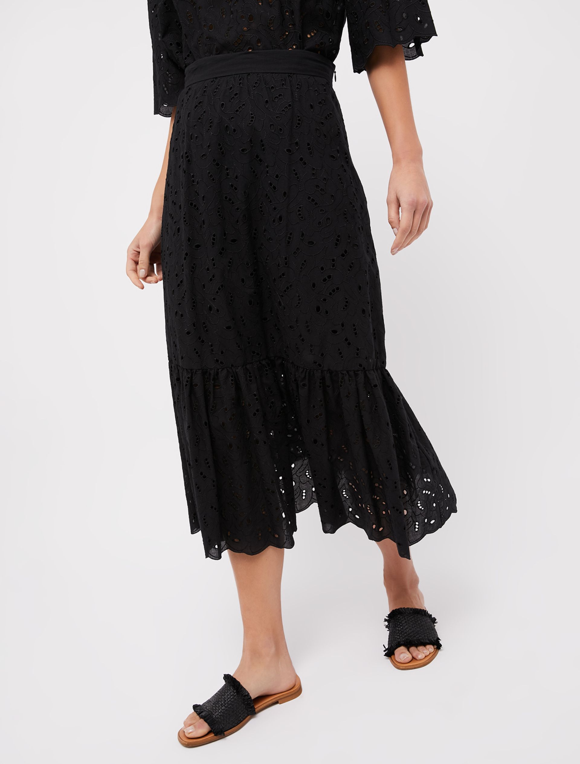 Broderie anglaise cotton skirt, black - Pennyblack Broderie anglaise cotton skirt - black - pennyblack