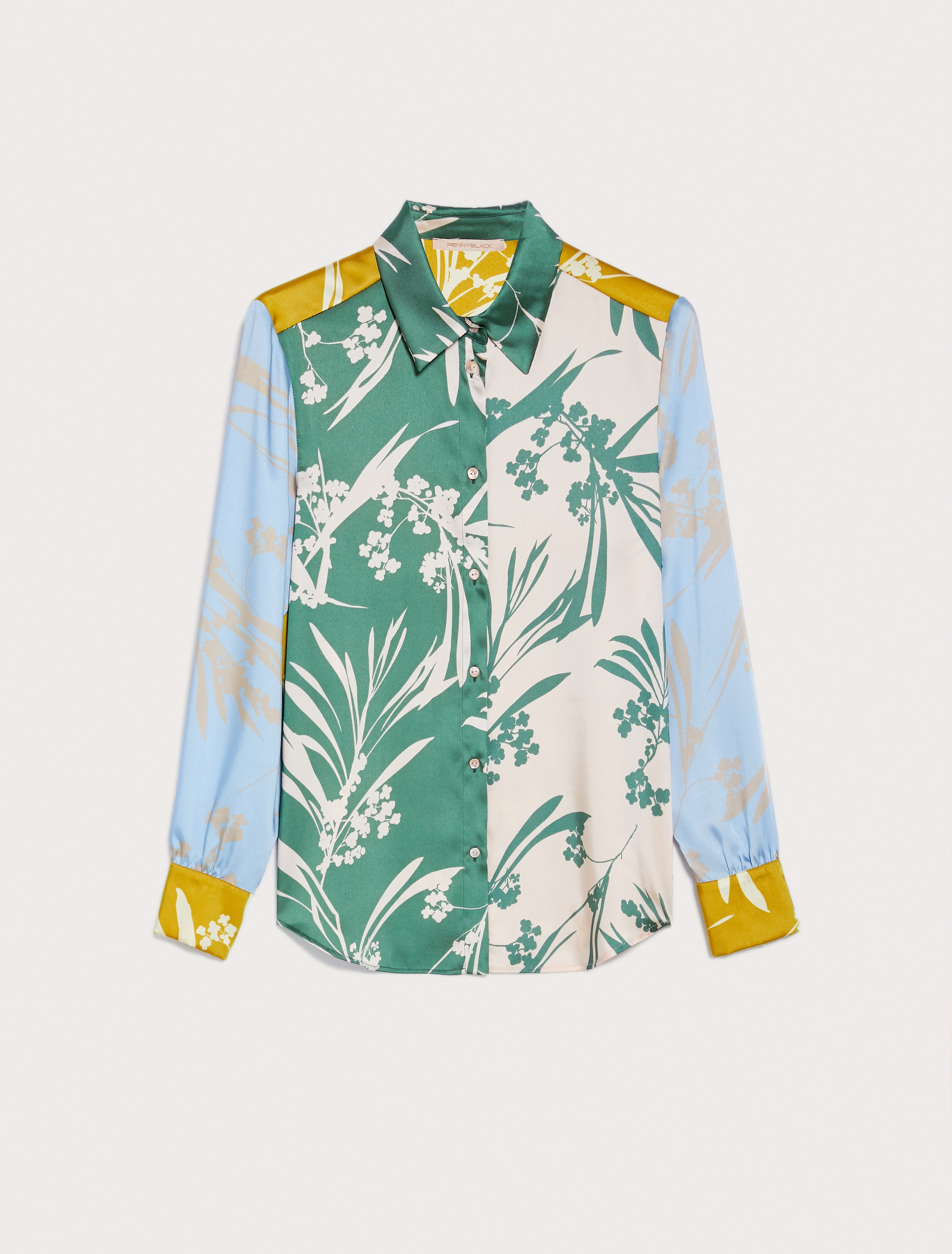 Twill patchwork shirt, fantasia ruggine - Pennyblack Twill patchwork shirt - fantasia ruggine - pennyblack