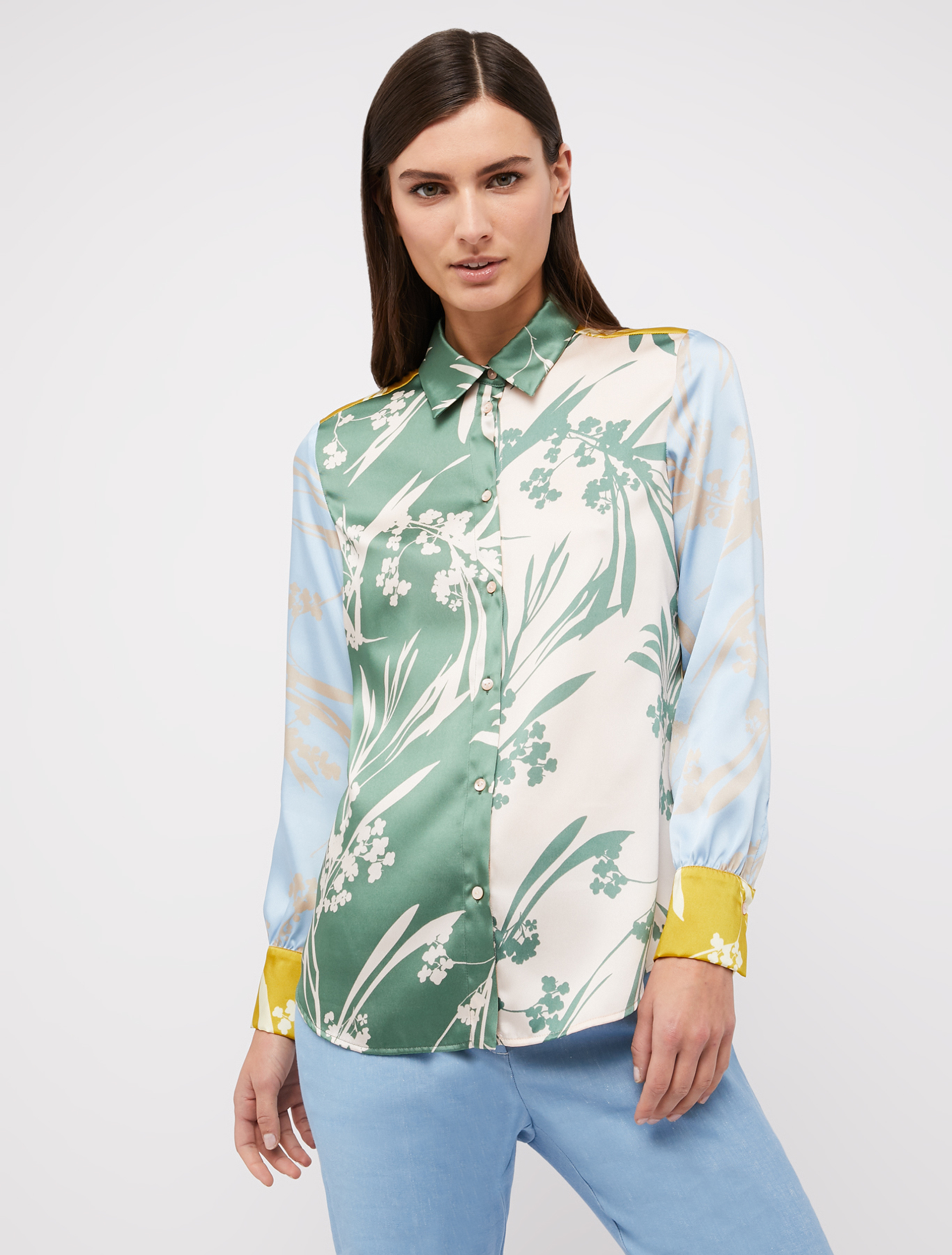 Twill patchwork shirt, fantasia ruggine - Pennyblack Twill patchwork shirt - fantasia ruggine - pennyblack