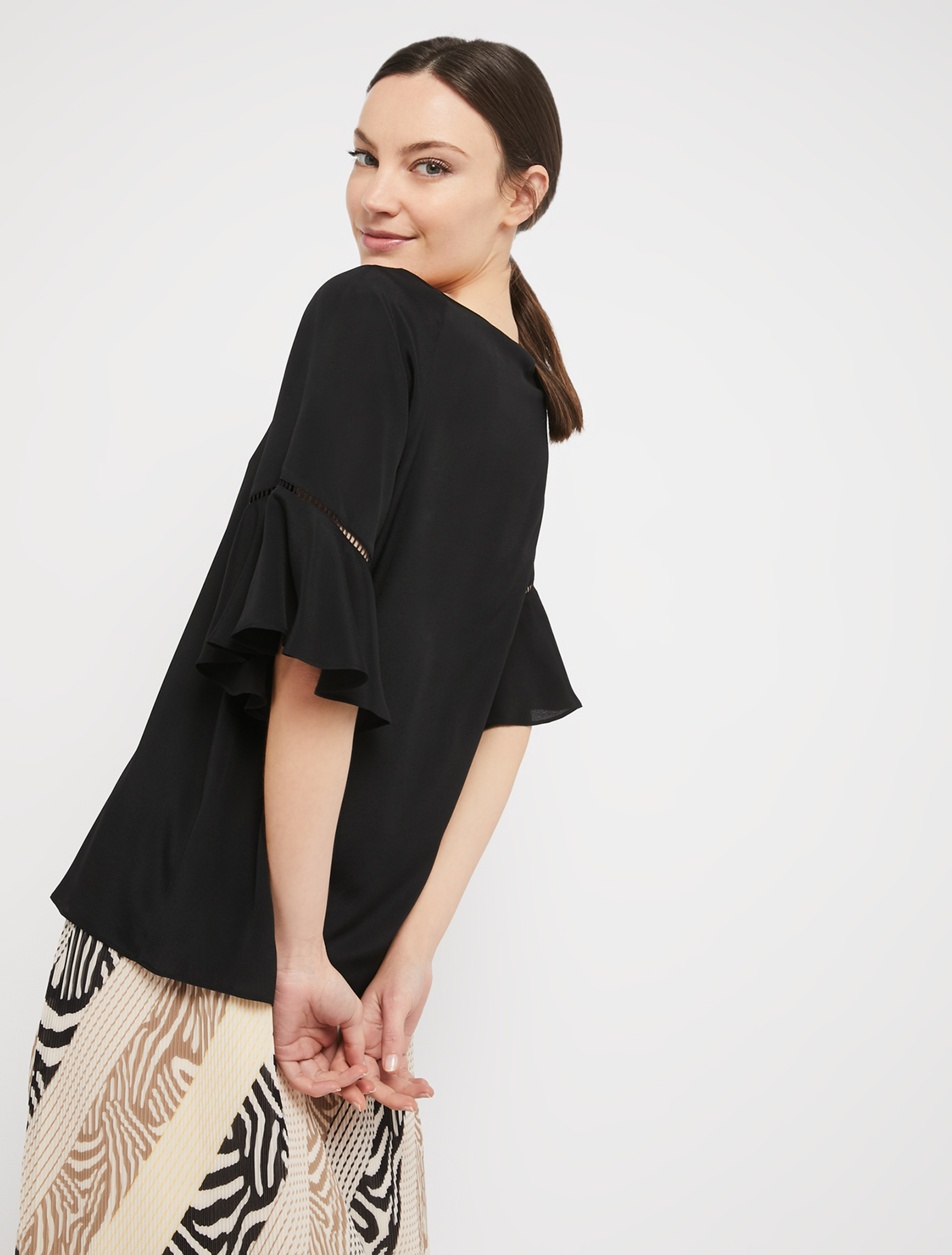 Crêpe de Chine blouse, black - Pennyblack Crêpe de Chine blouse - black - pennyblack