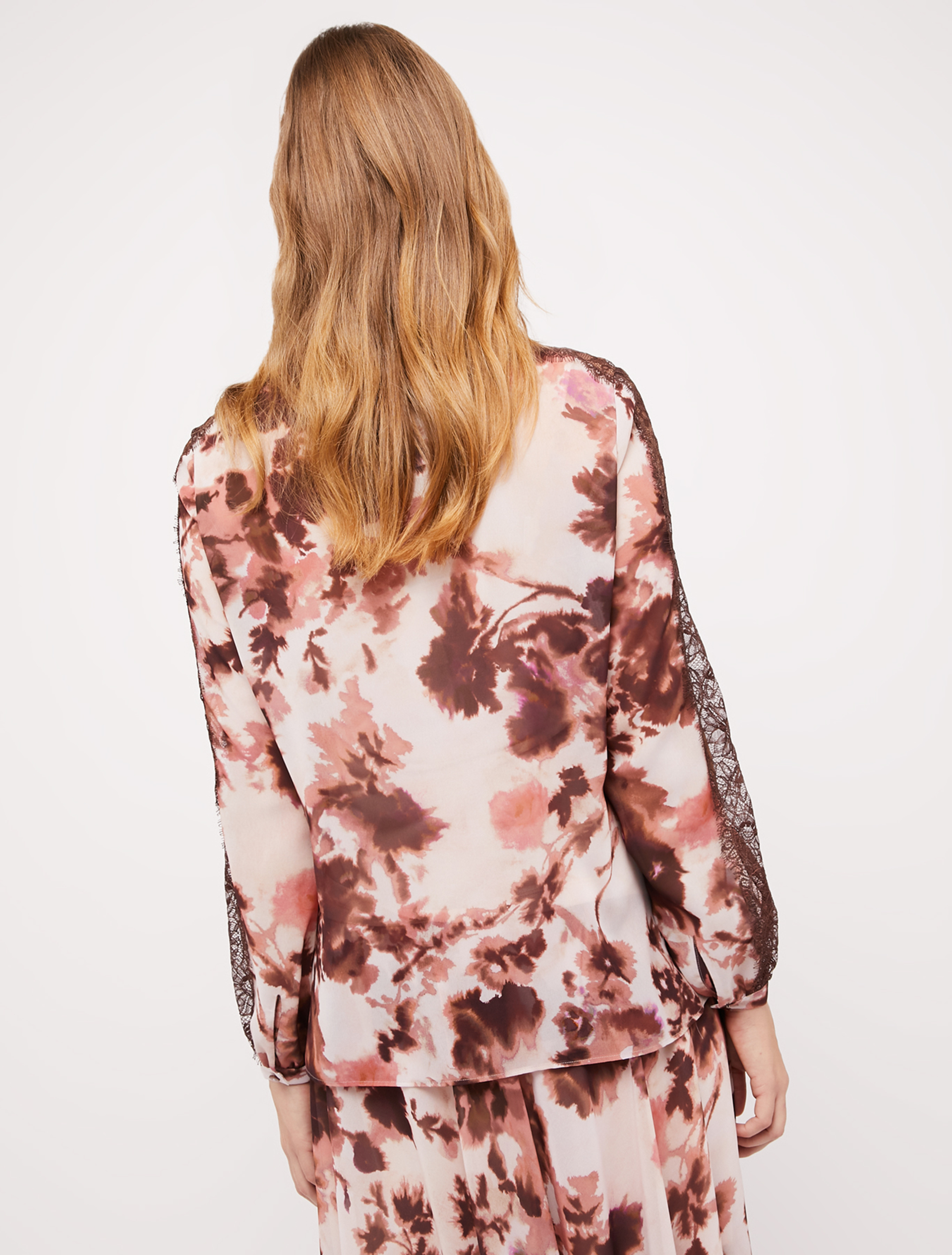 Georgette and lace blouse, bronze pattern - Pennyblack Georgette and lace blouse - bronze pattern - pennyblack