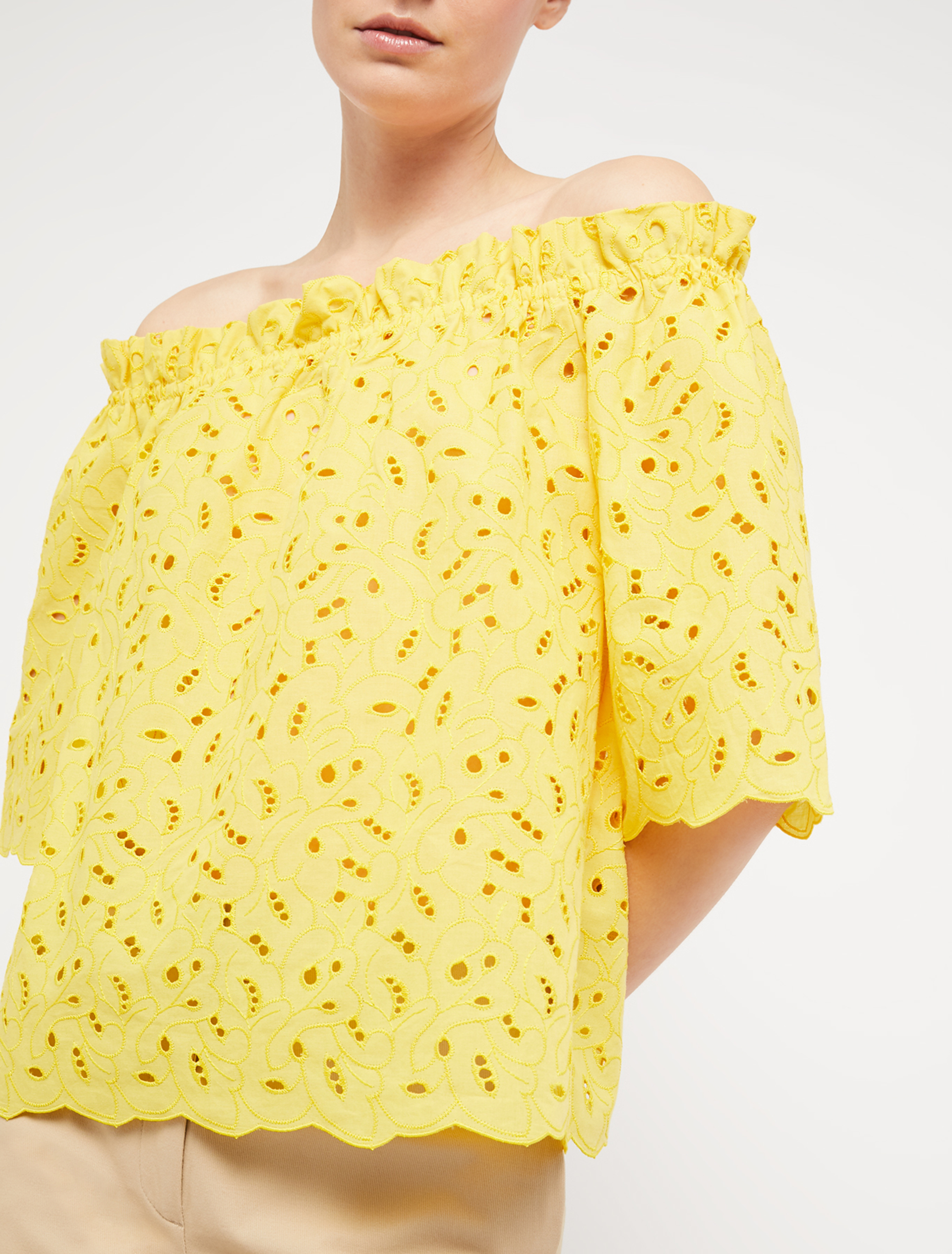 Broderie anglaise cotton blouse, sunshine yellow - Pennyblack Broderie anglaise cotton blouse - sunshine yellow - pennyblack