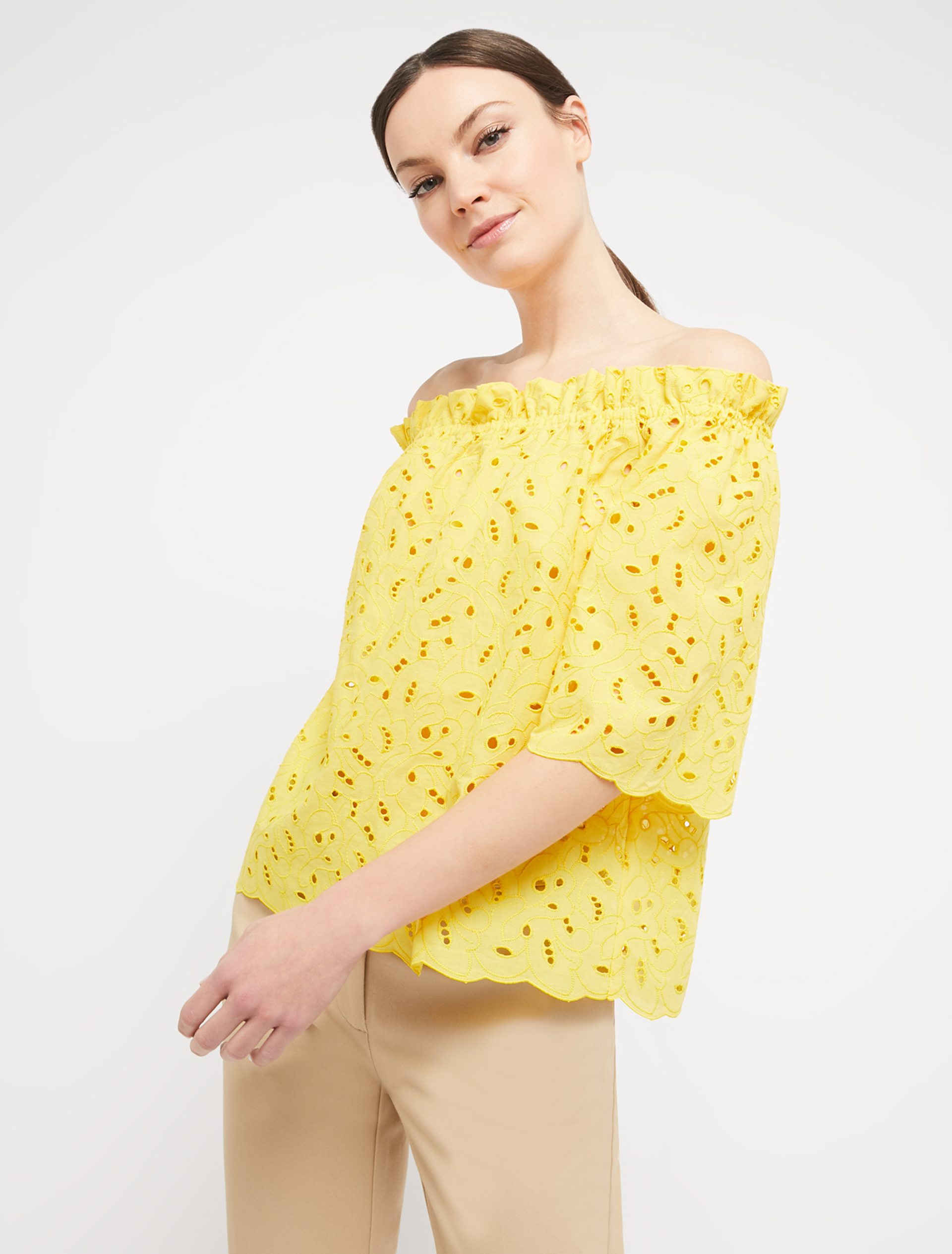 Broderie anglaise cotton blouse, sunshine yellow - Pennyblack Broderie anglaise cotton blouse - sunshine yellow - pennyblack