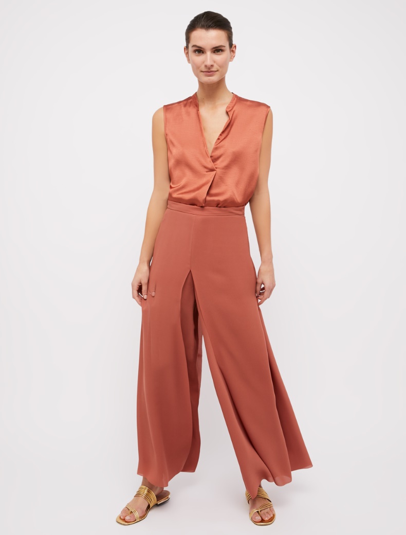 Gonna pantalone in georgette, bronzo - Pennyblack