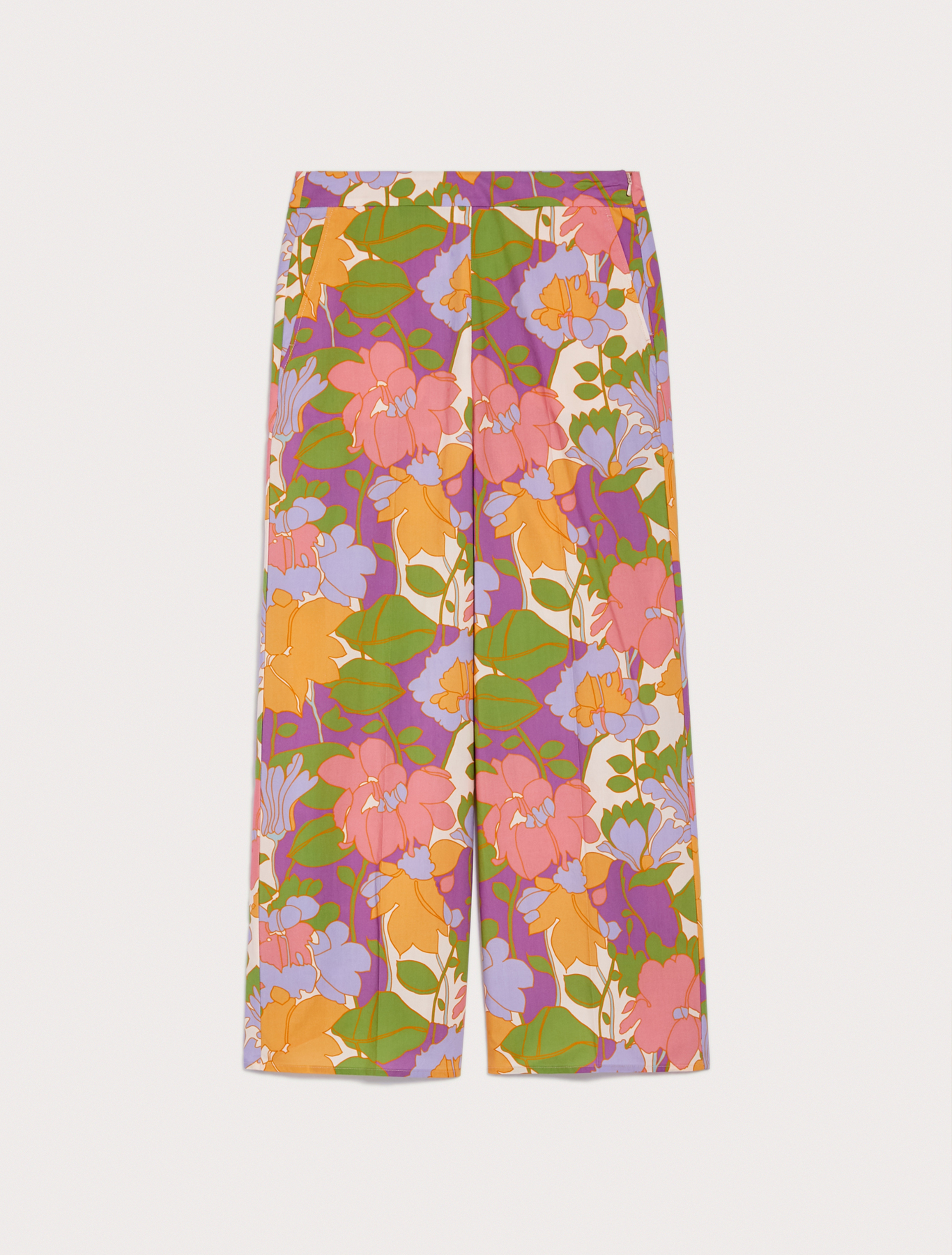 Floral poplin trousers, burgundy pattern - Pennyblack Floral poplin trousers - burgundy pattern - pennyblack