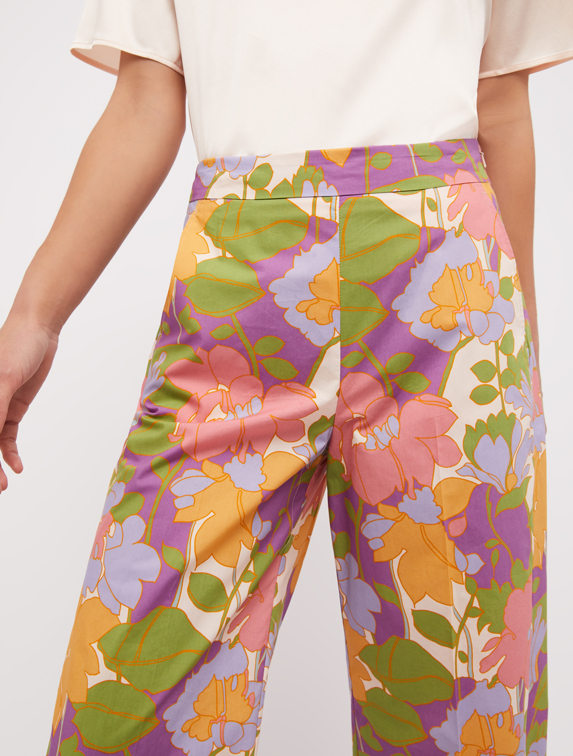 Floral poplin trousers, burgundy pattern - Pennyblack Floral poplin trousers - burgundy pattern - pennyblack