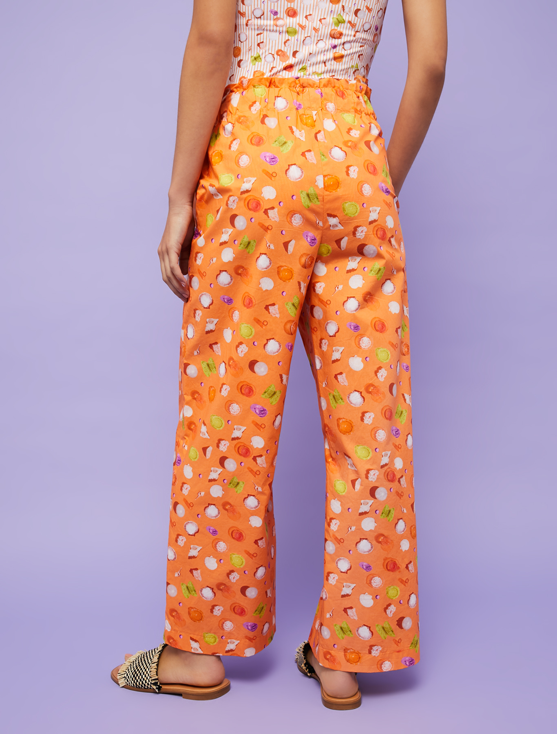 3D-print cotton trousers, orange pattern - Pennyblack 3D-print cotton trousers - orange pattern - pennyblack