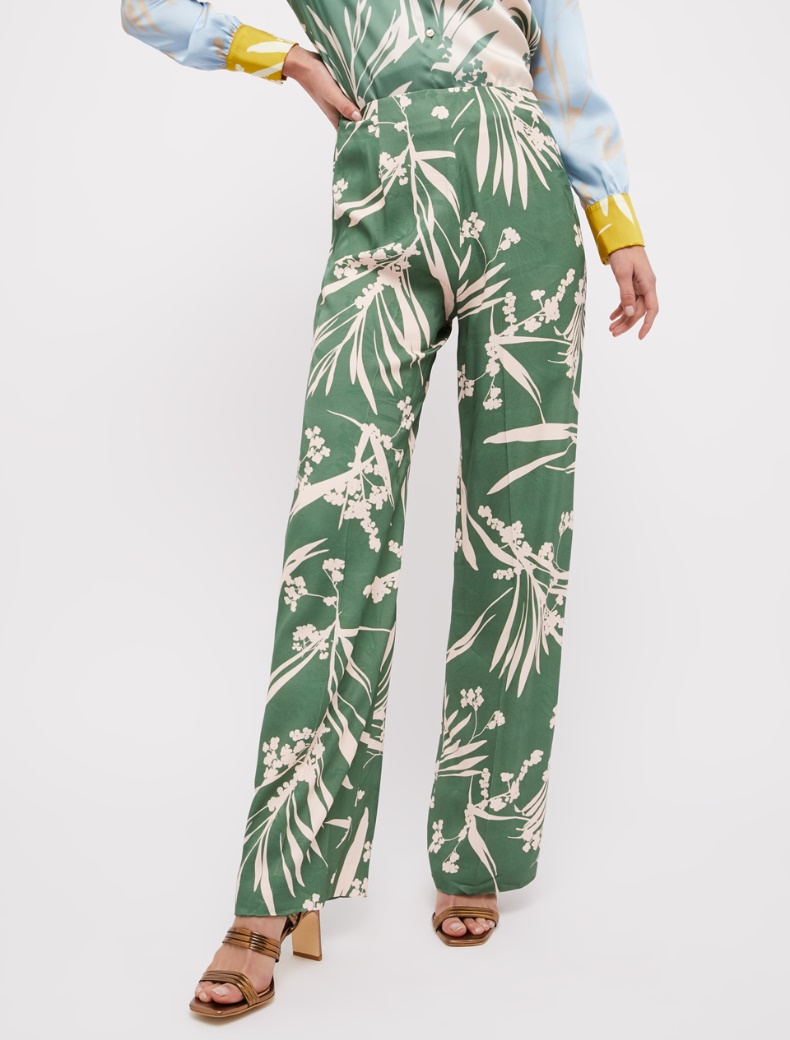 Pantaloni a fantasia jacquard, fantasia verde salvia - Pennyblack