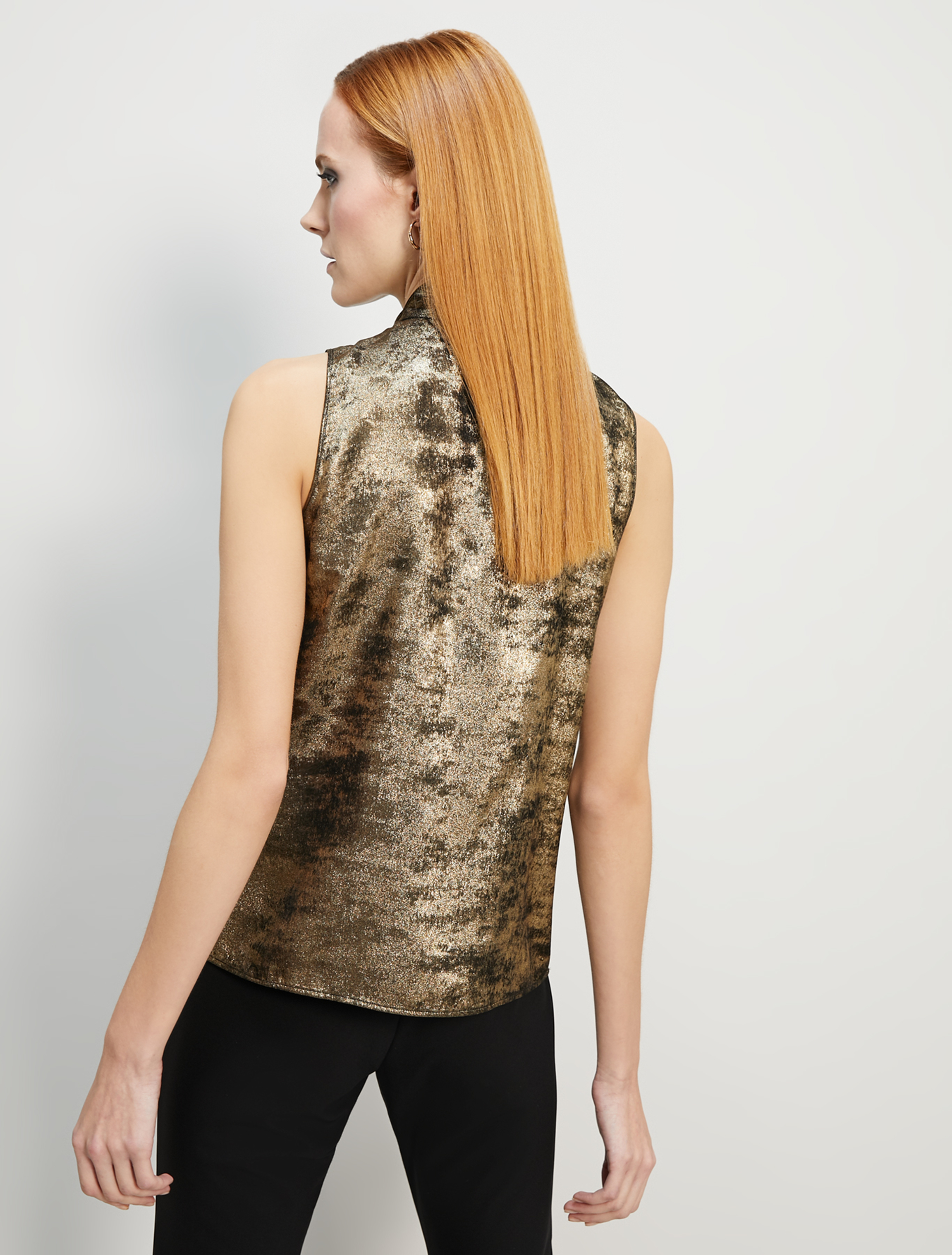 Metallic georgette top, gold pattern - Pennyblack Metallic georgette top - gold pattern - pennyblack
