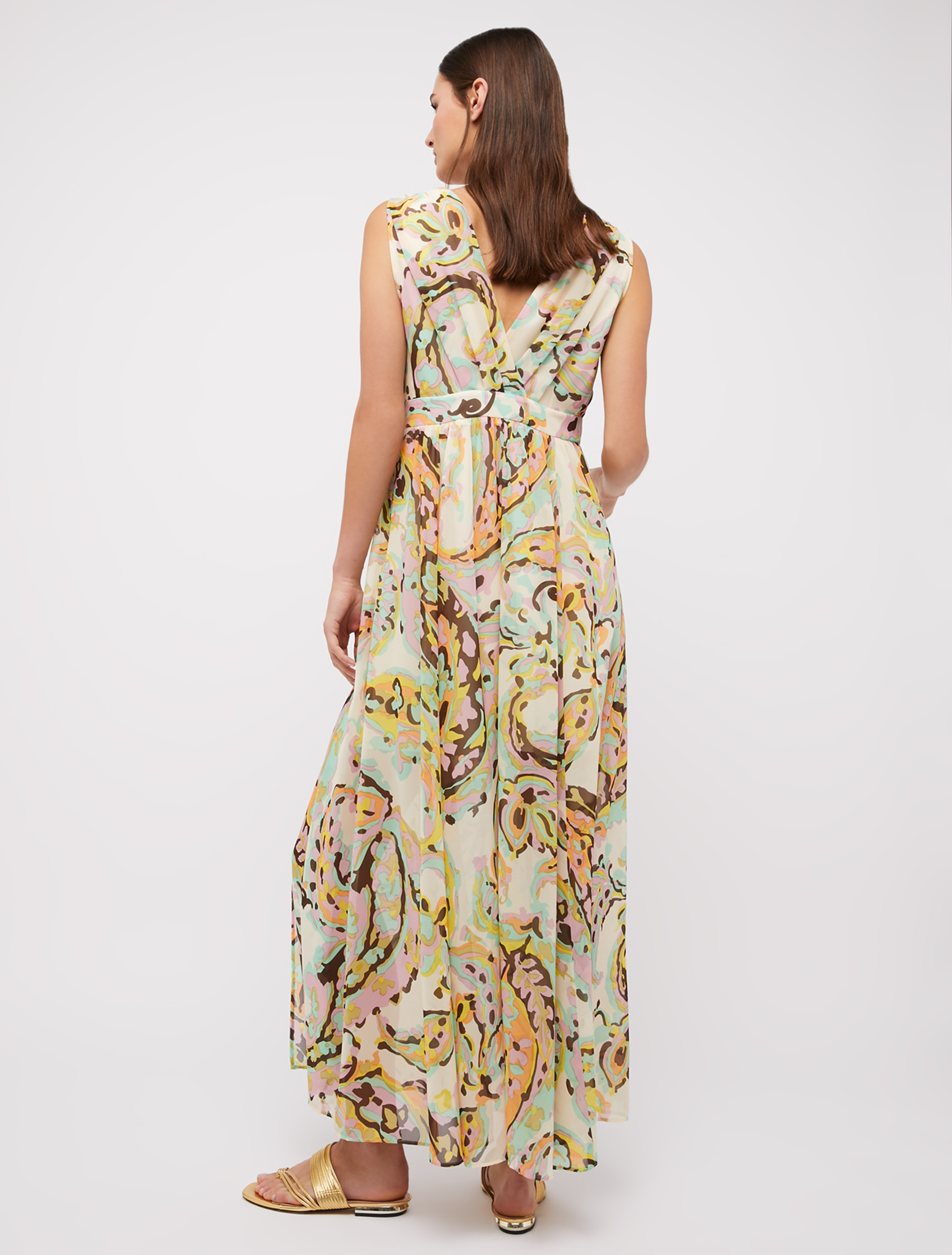Paisley-patterned maxi dress, gold pattern - Pennyblack Paisley-patterned maxi dress - gold pattern - pennyblack