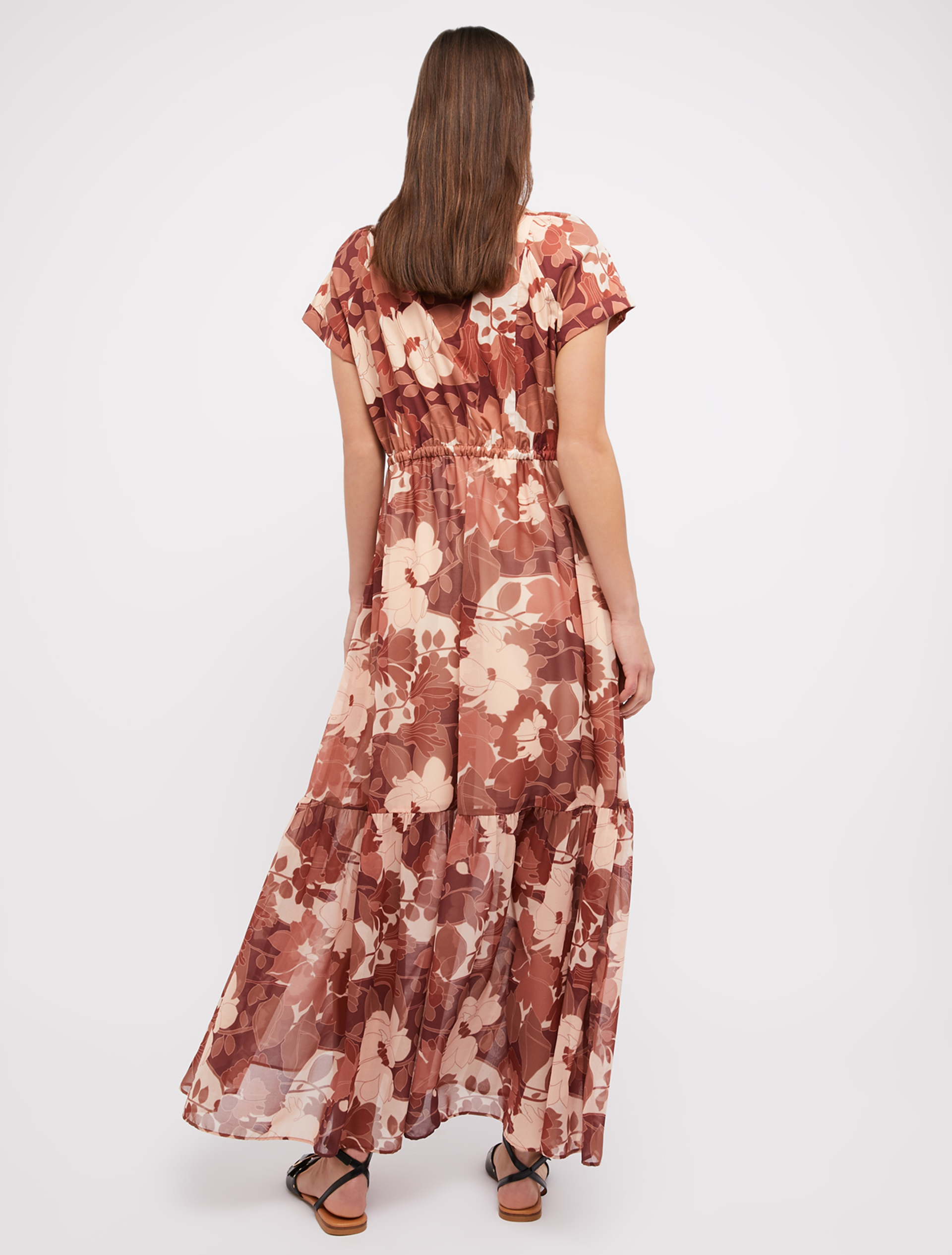 Georgette and poplin dress, bronze pattern - Pennyblack Georgette and poplin dress - bronze pattern - pennyblack