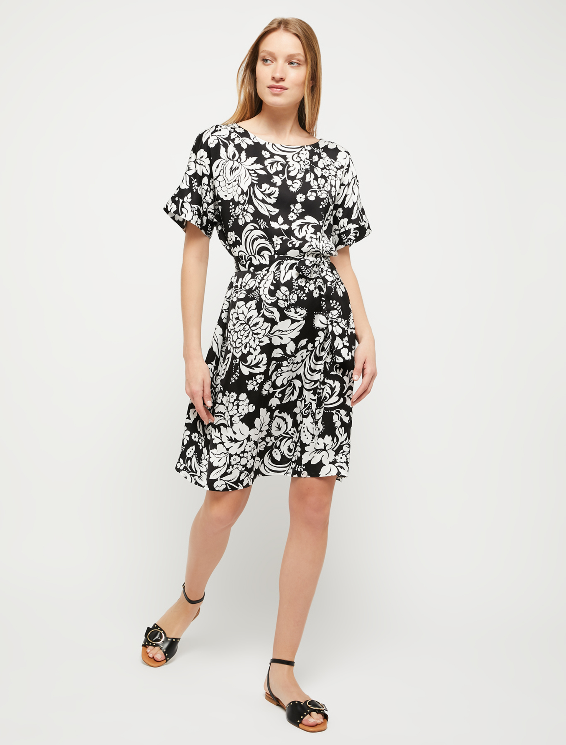 Floral satin dress, black pattern - Pennyblack Floral satin dress - black pattern - pennyblack