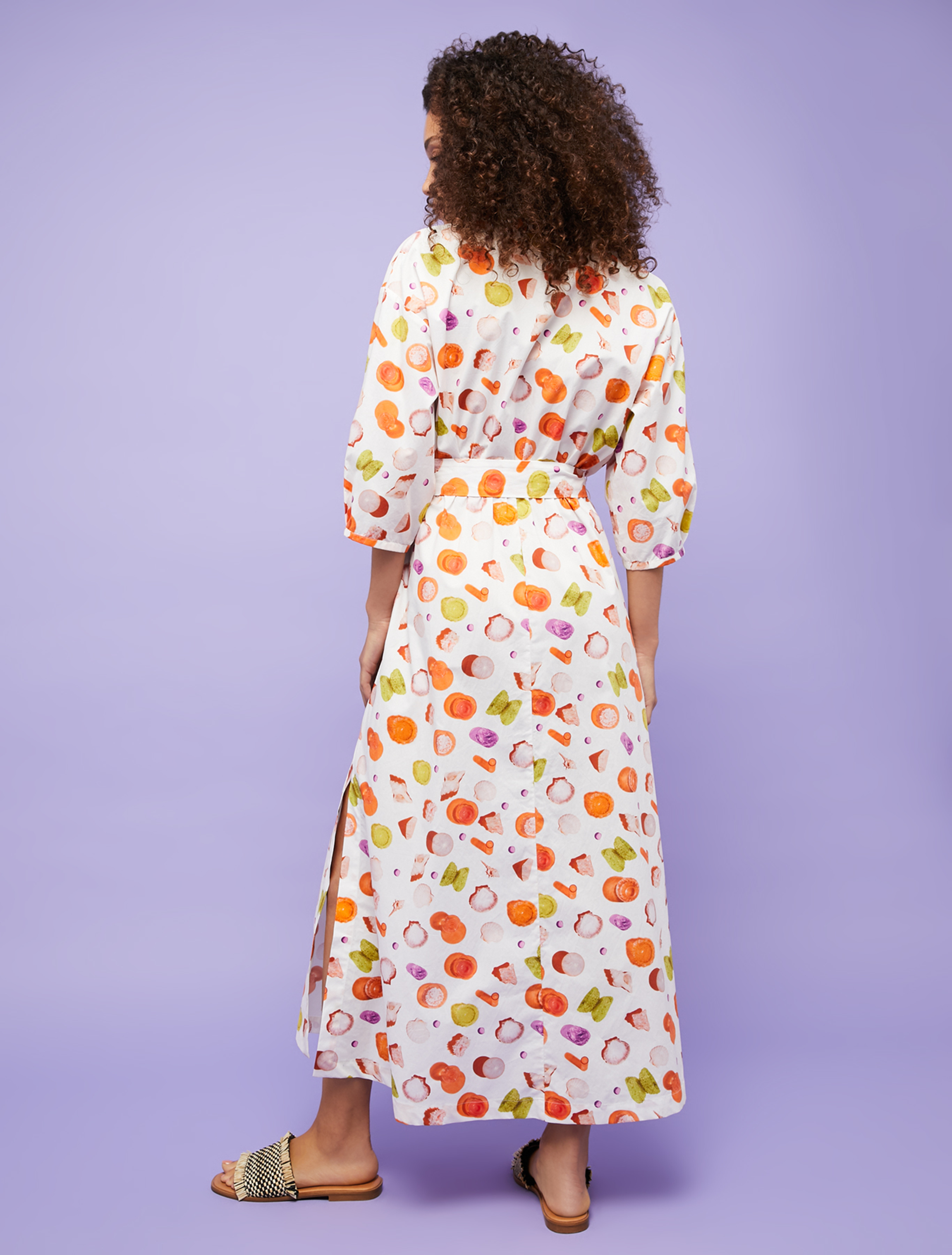 3D-print cotton shirt dress, white pattern - Pennyblack 3D-print cotton shirt dress - white pattern - pennyblack