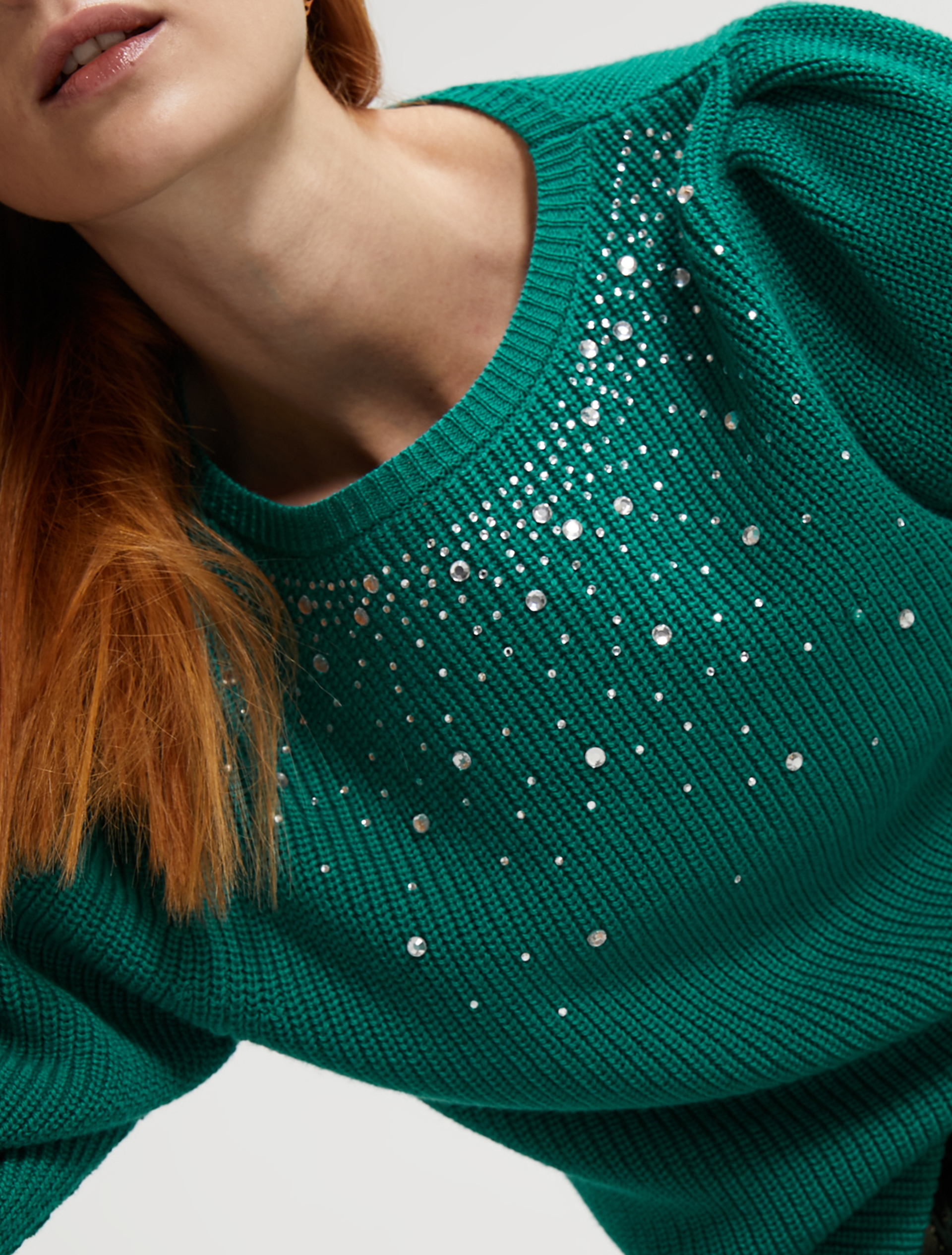 Jumper with jewelled embroidery, green - Pennyblack Jumper with jewelled embroidery - green - pennyblack