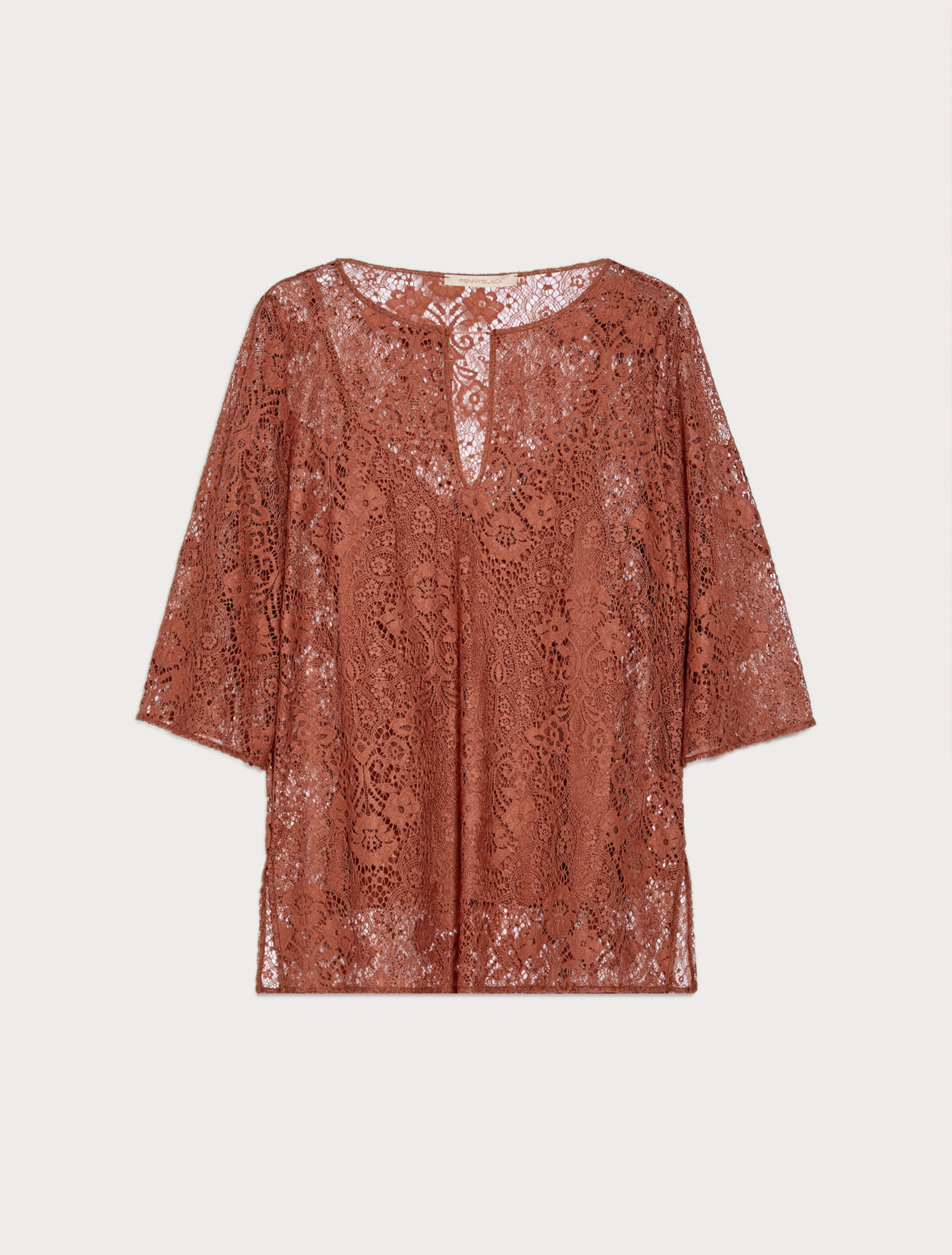 Jersey-lace blouse, bronze - Pennyblack Jersey-lace blouse - bronze - pennyblack