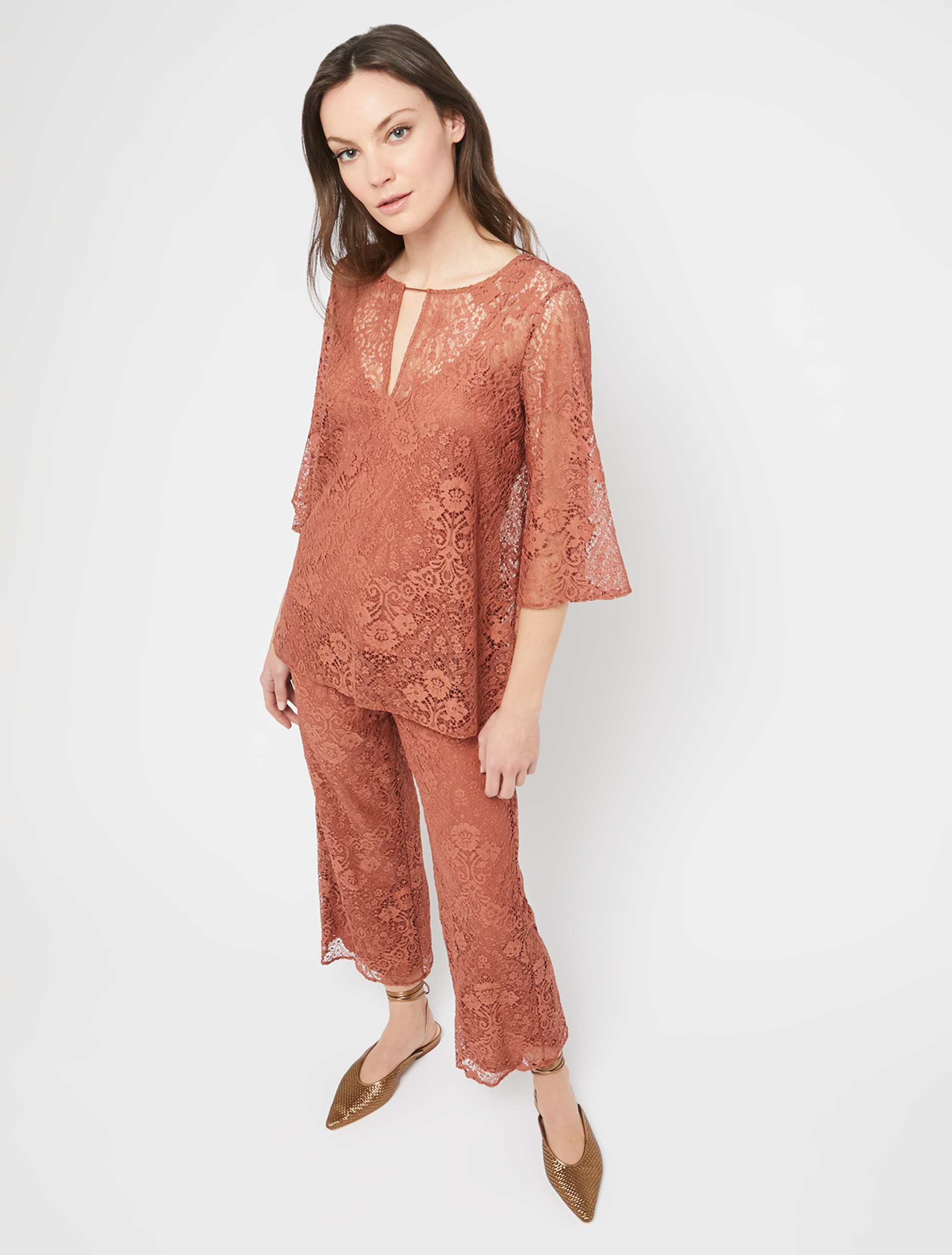 Jersey-lace blouse, bronze - Pennyblack Jersey-lace blouse - bronze - pennyblack