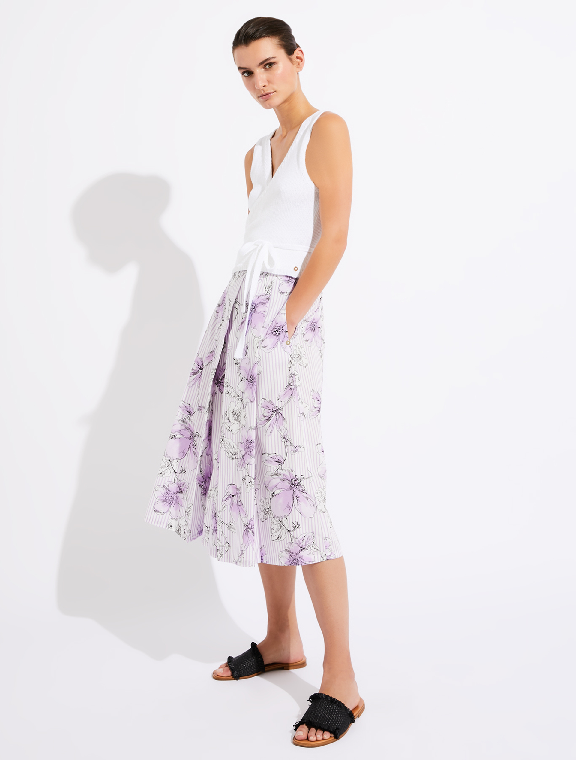 Patterned poplin skirt, lilac pattern - Pennyblack Patterned poplin skirt - lilac pattern - pennyblack