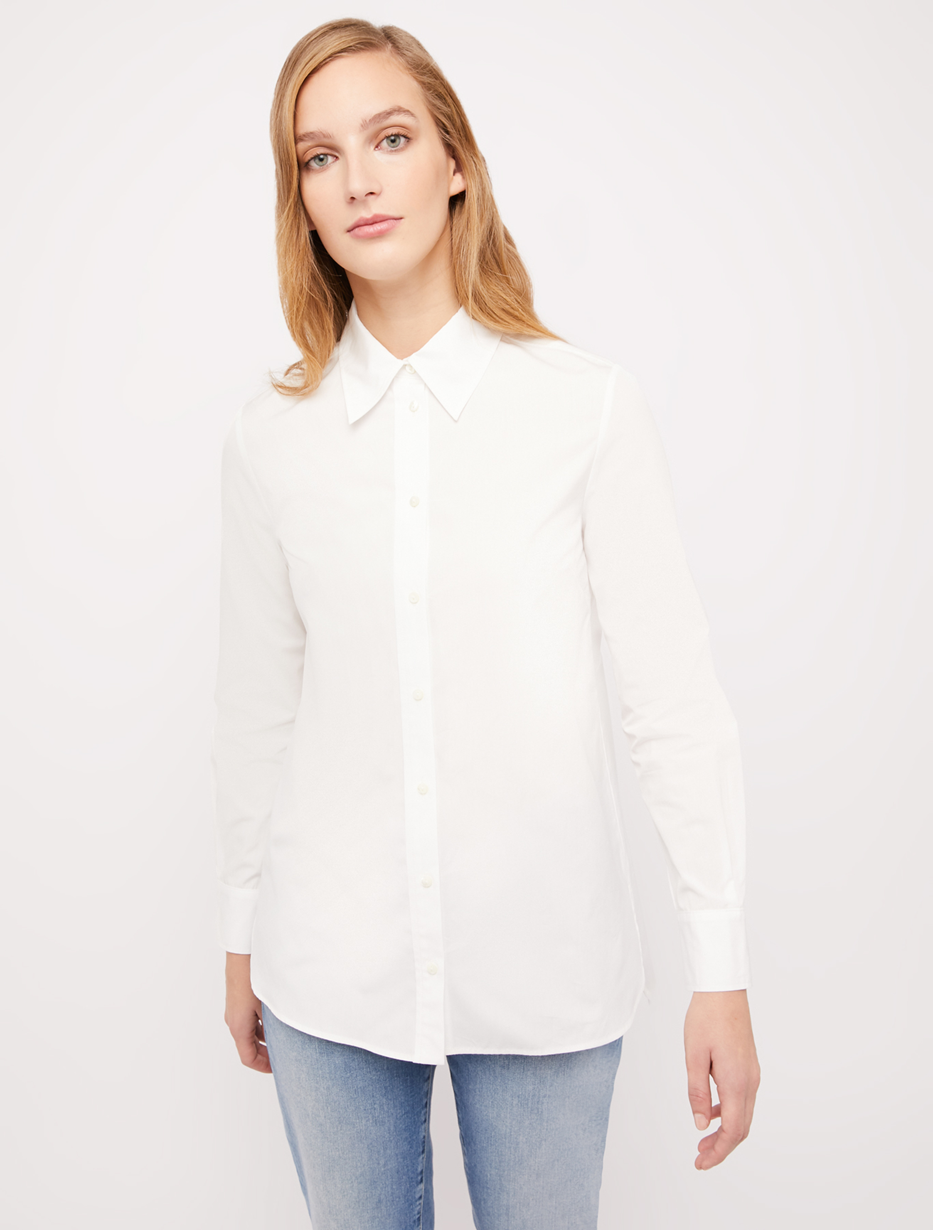 Cotton poplin shirt, white - Pennyblack Cotton poplin shirt - white - pennyblack