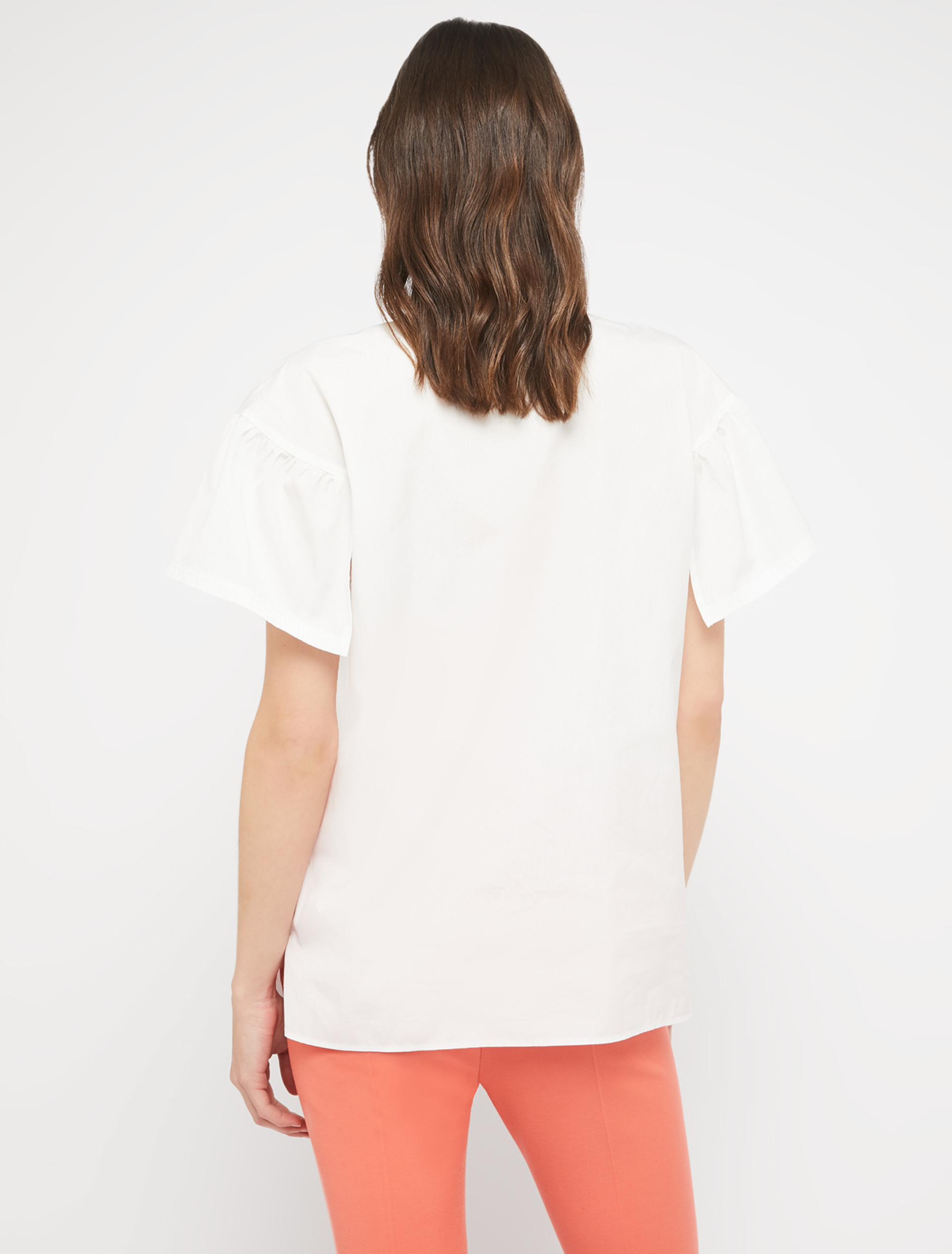 Poplin blouse with flounce, white - Pennyblack Poplin blouse with flounce - white - pennyblack