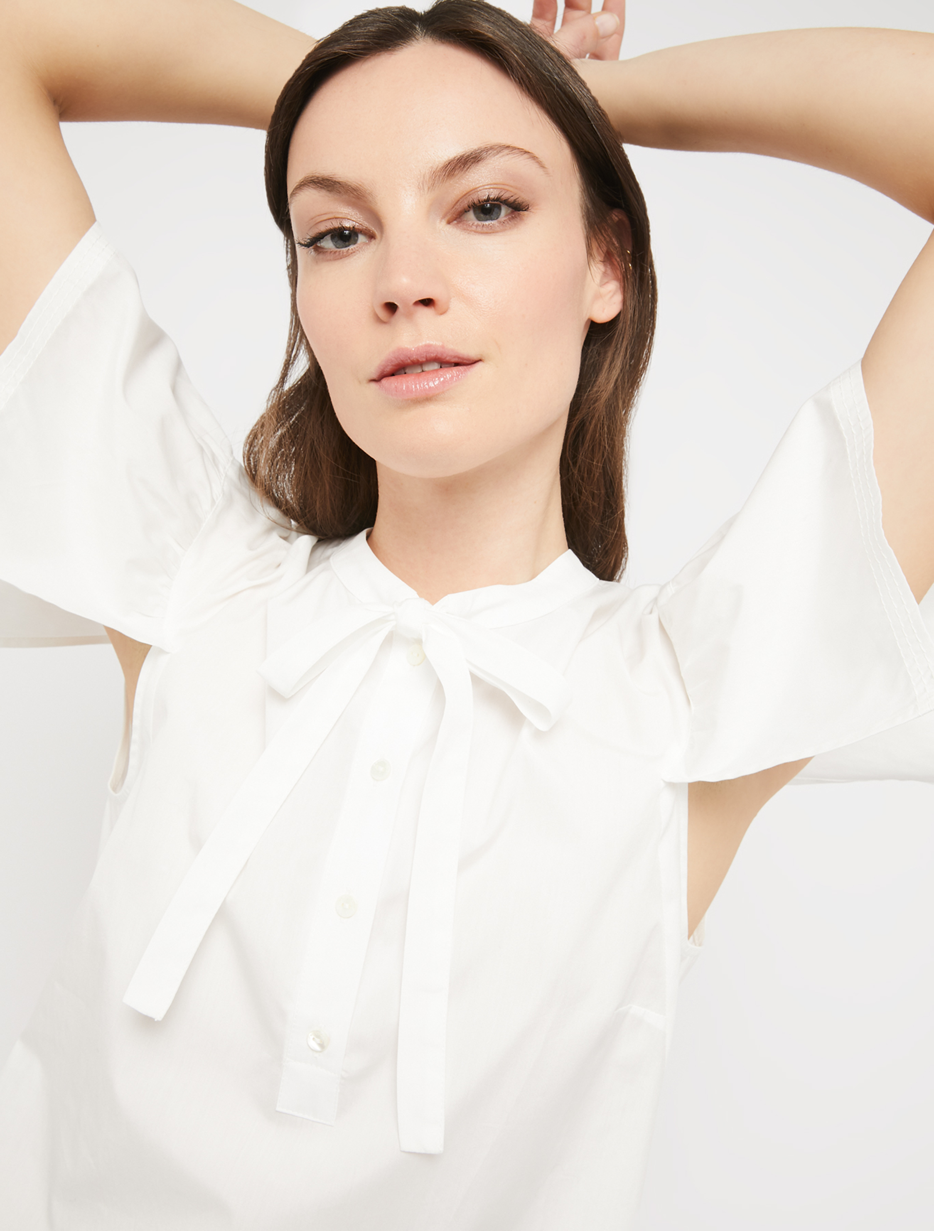 Poplin blouse with flounce, white - Pennyblack Poplin blouse with flounce - white - pennyblack