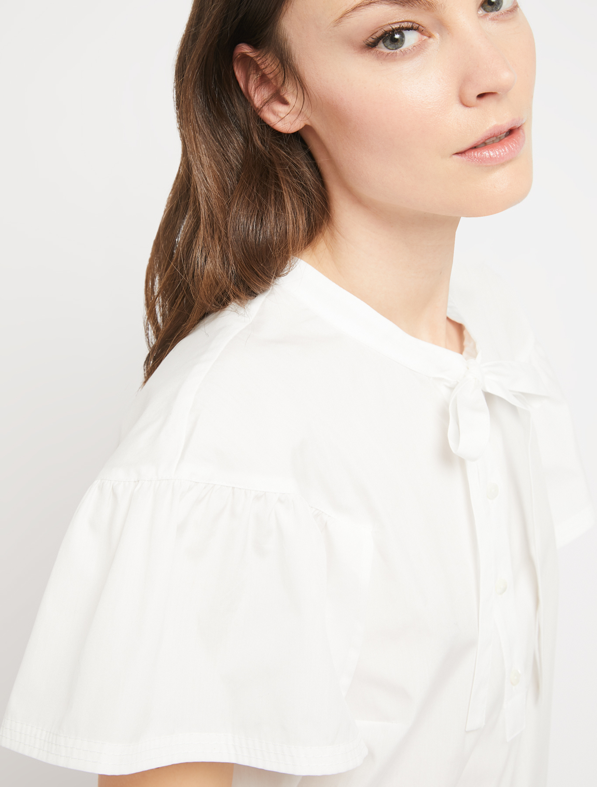 Poplin blouse with flounce, white - Pennyblack Poplin blouse with flounce - white - pennyblack