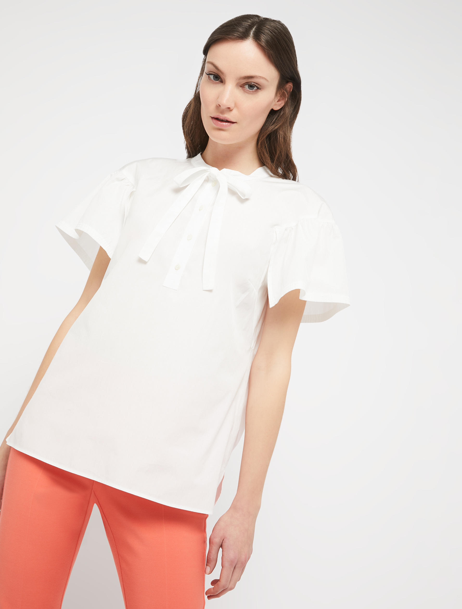 Poplin blouse with flounce, white - Pennyblack Poplin blouse with flounce - white - pennyblack