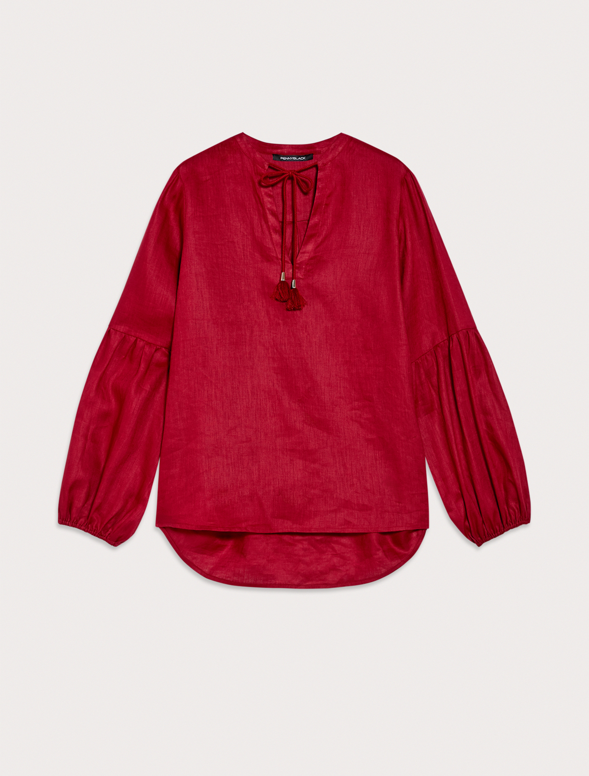 Pure linen blouse, burgundy - Pennyblack Pure linen blouse - burgundy - pennyblack