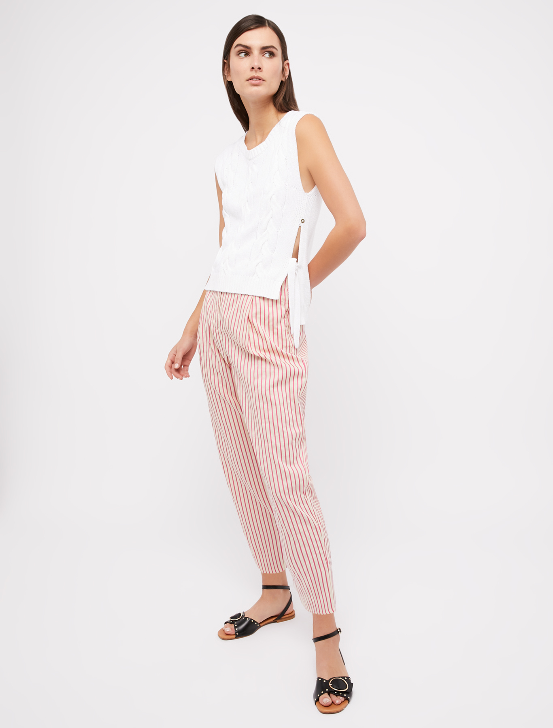 Cotton and linen trousers, fuchsia pattern - Pennyblack Cotton and linen trousers - fuchsia pattern - pennyblack
