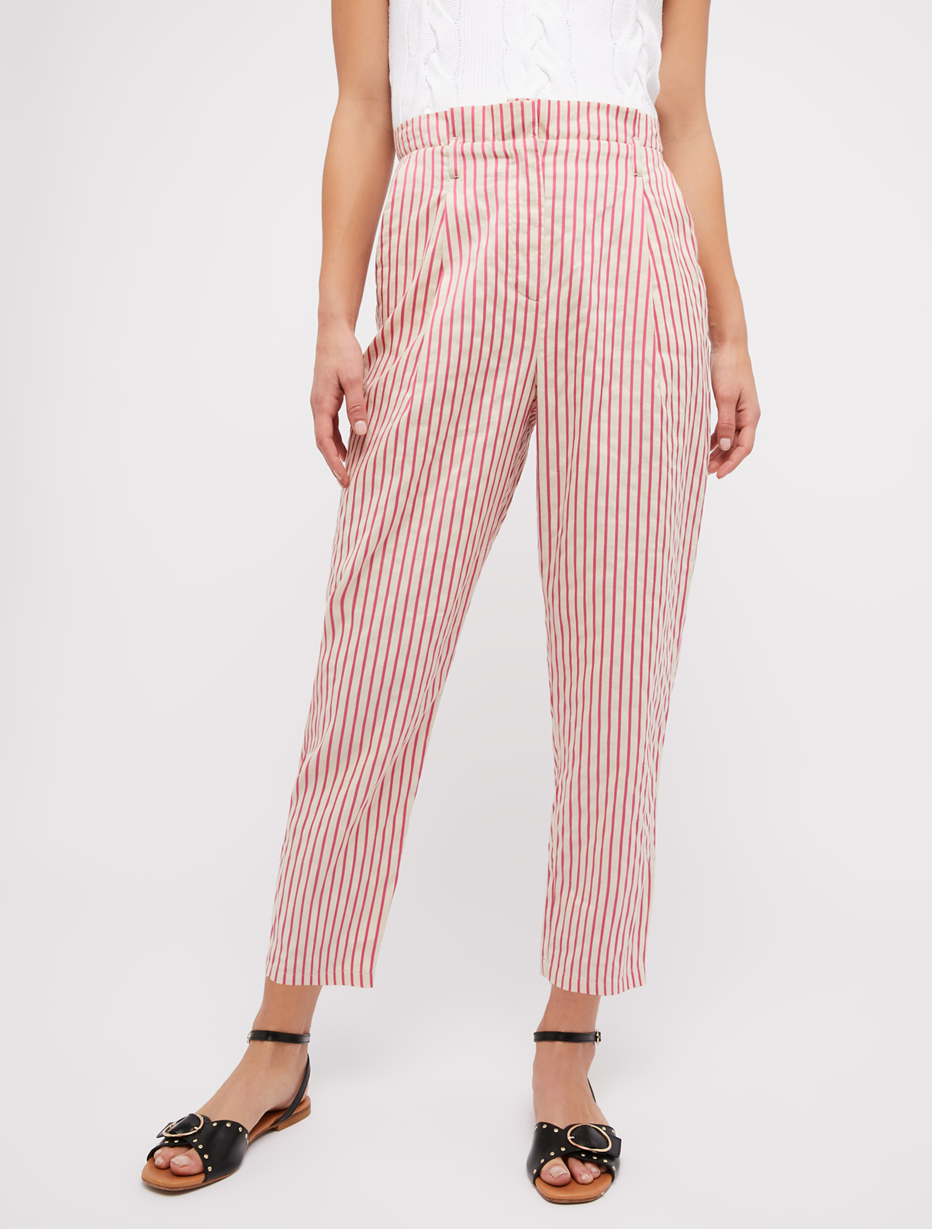 Cotton and linen trousers, fuchsia pattern - Pennyblack Cotton and linen trousers - fuchsia pattern - pennyblack